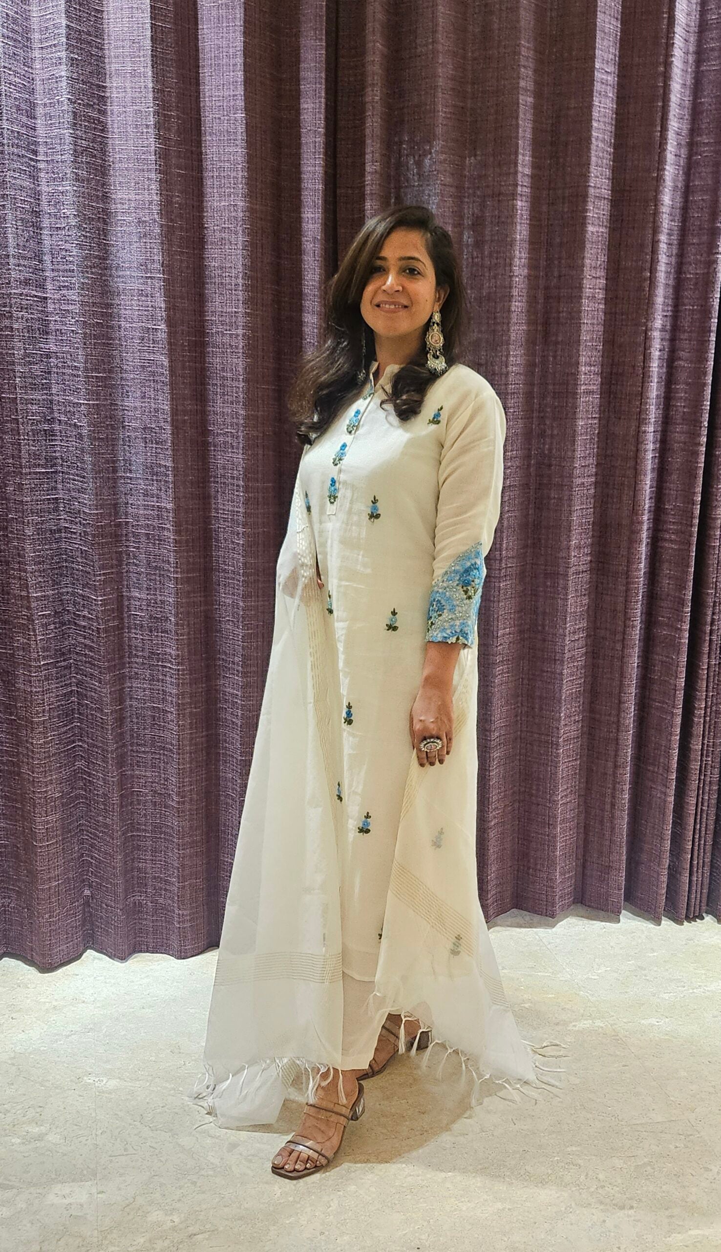 Heart On The Sleeves – Embroidered Cotton Silk Kurta Set