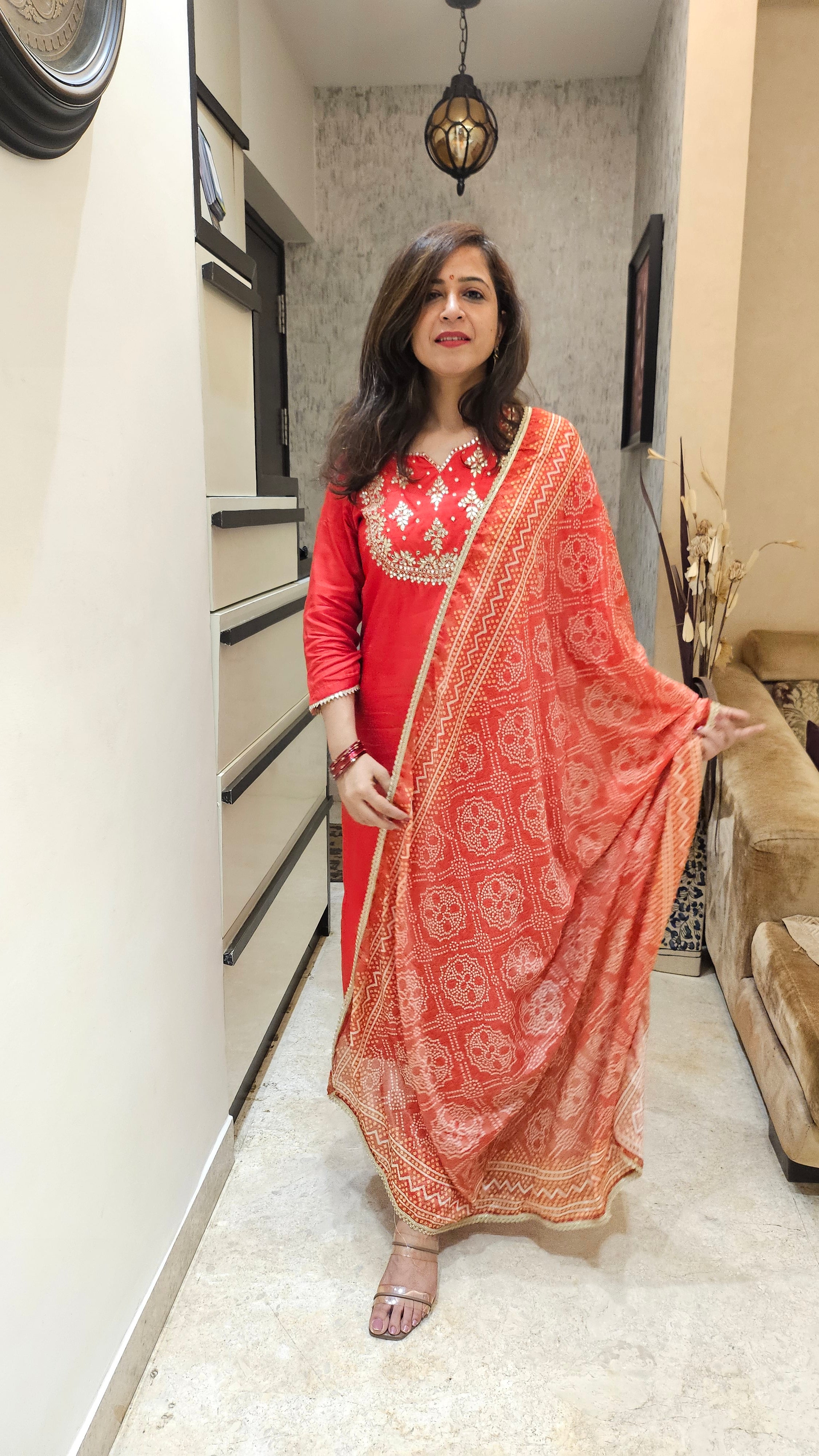 Laal Rang : Gotta Patti Dupatta Suit