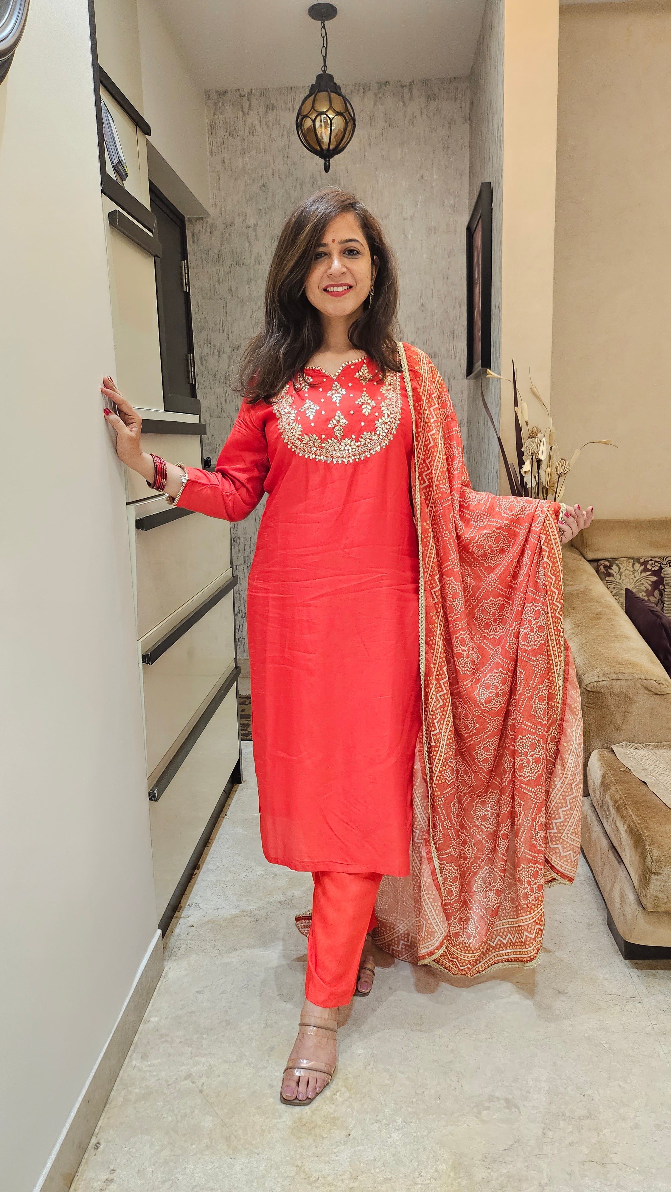 Laal Rang : Gotta Patti Dupatta Suit