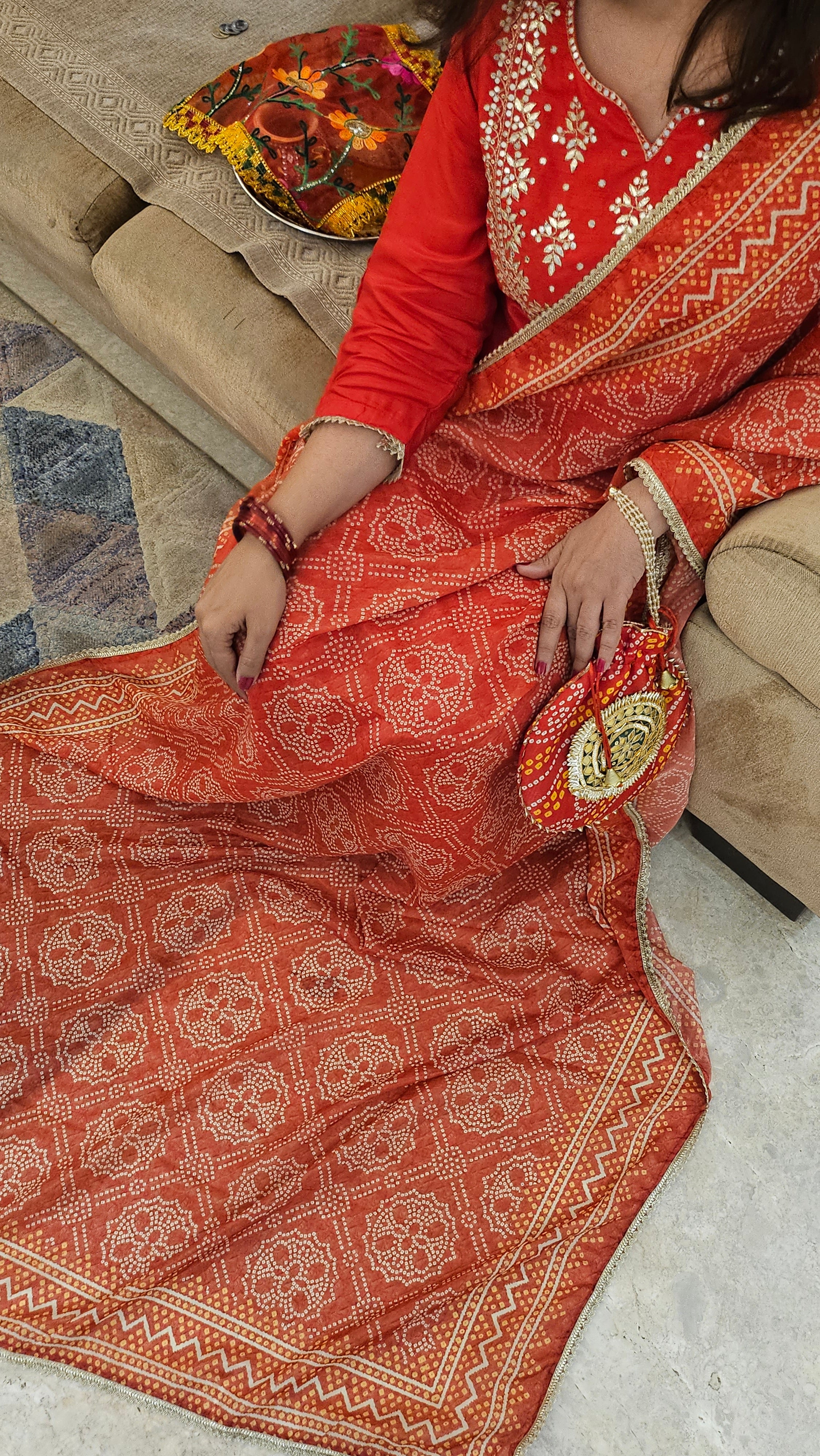 Laal Rang : Gotta Patti Dupatta Suit