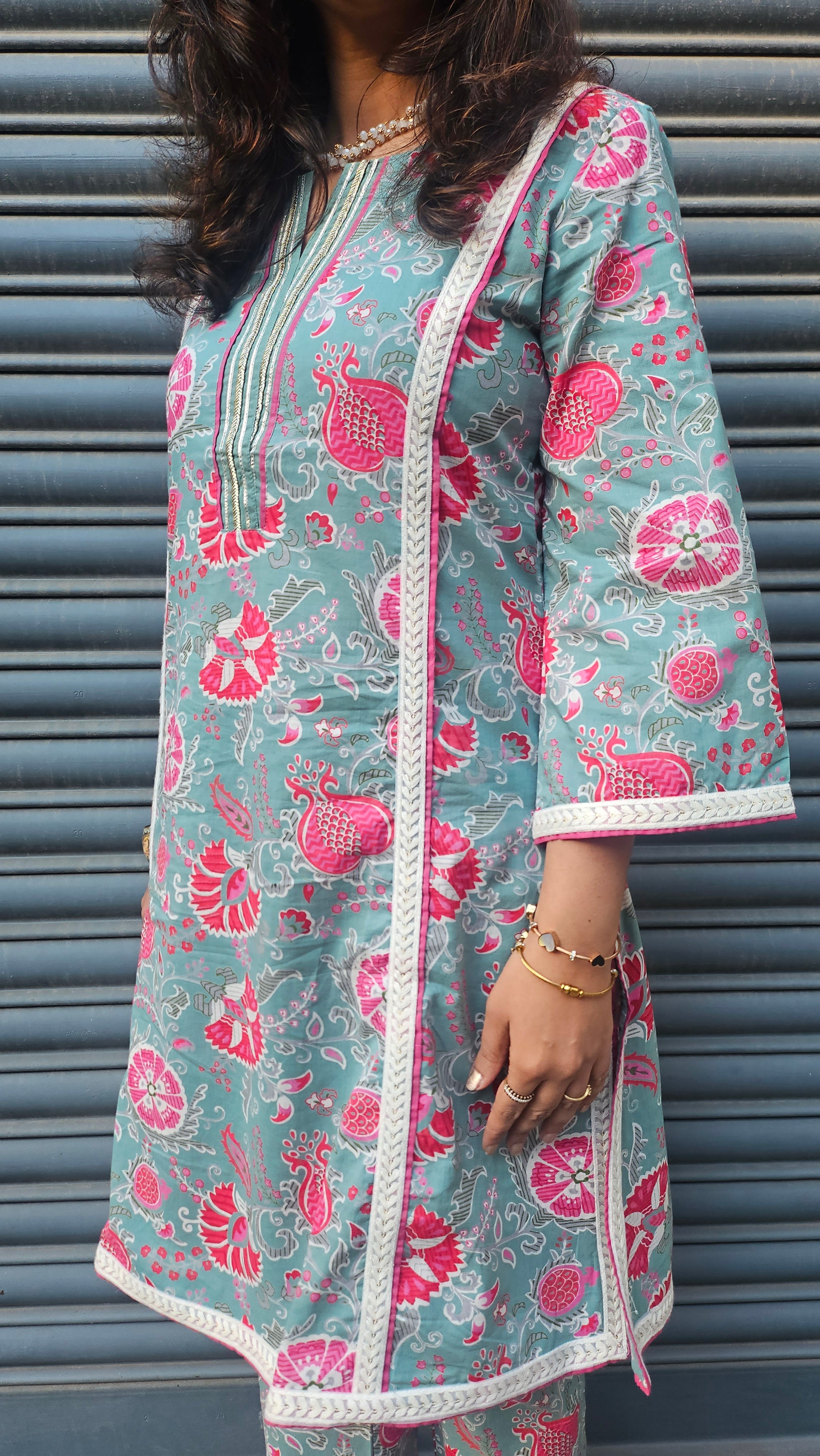 Pastel Green Floral Cotton Co-ord Set