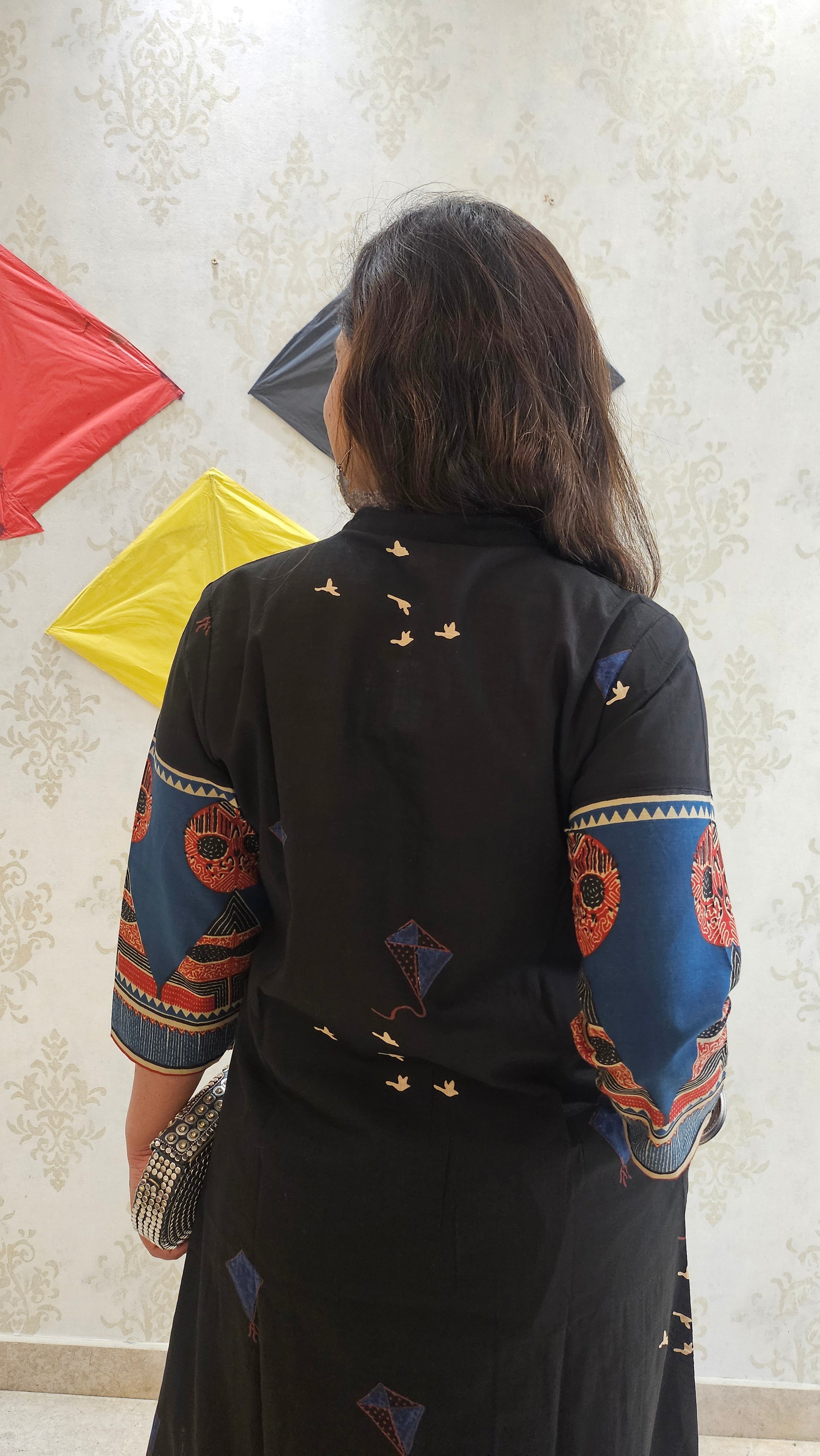 Dil Ki Patang – Black Cotton Kurta Pant Set (Kite Prints)