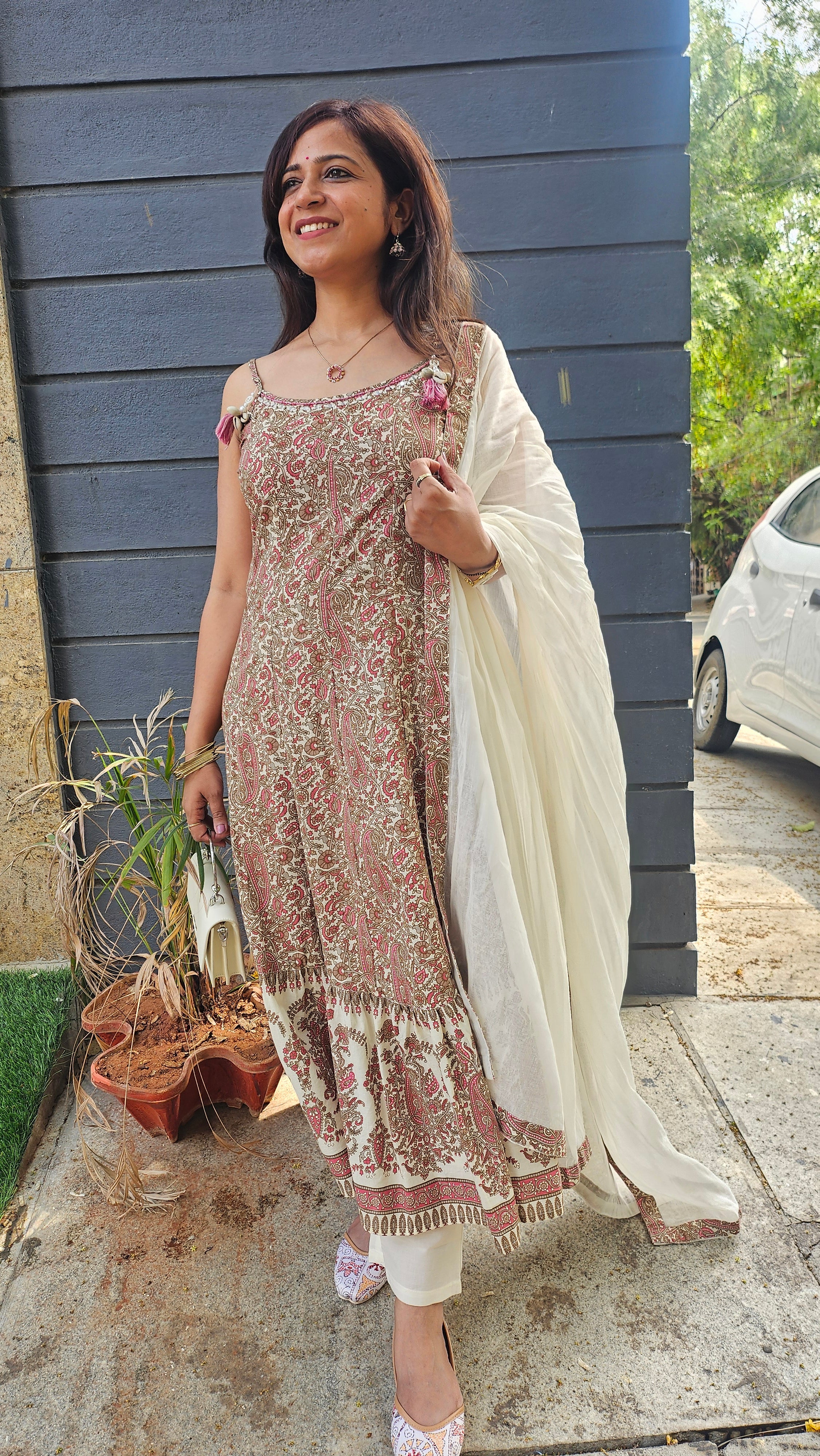 Chic Printed Cotton Kurta Pant Set for Women – Indo-Western Style