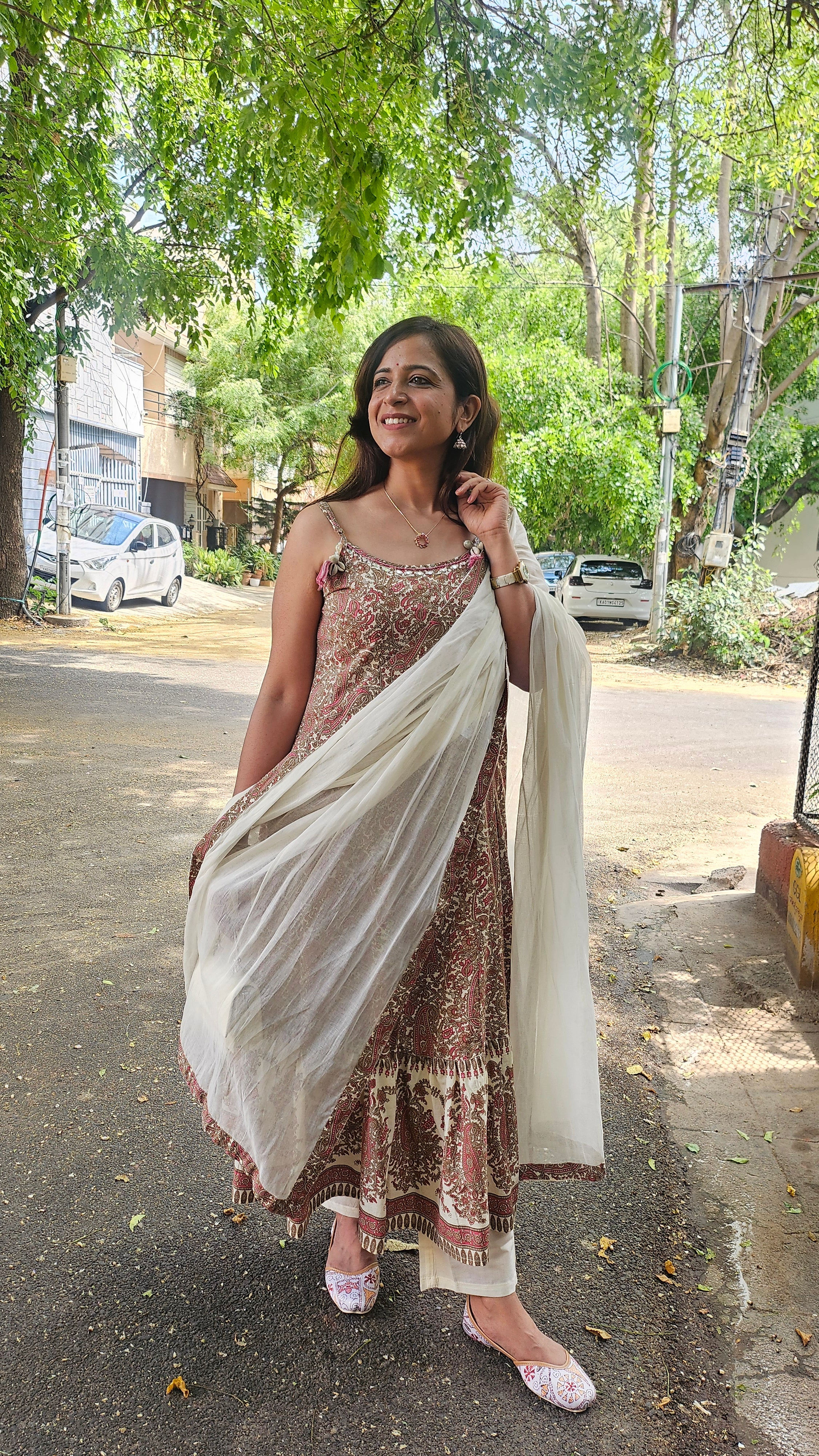 Chic Printed Cotton Kurta Pant Set for Women – Indo-Western Style