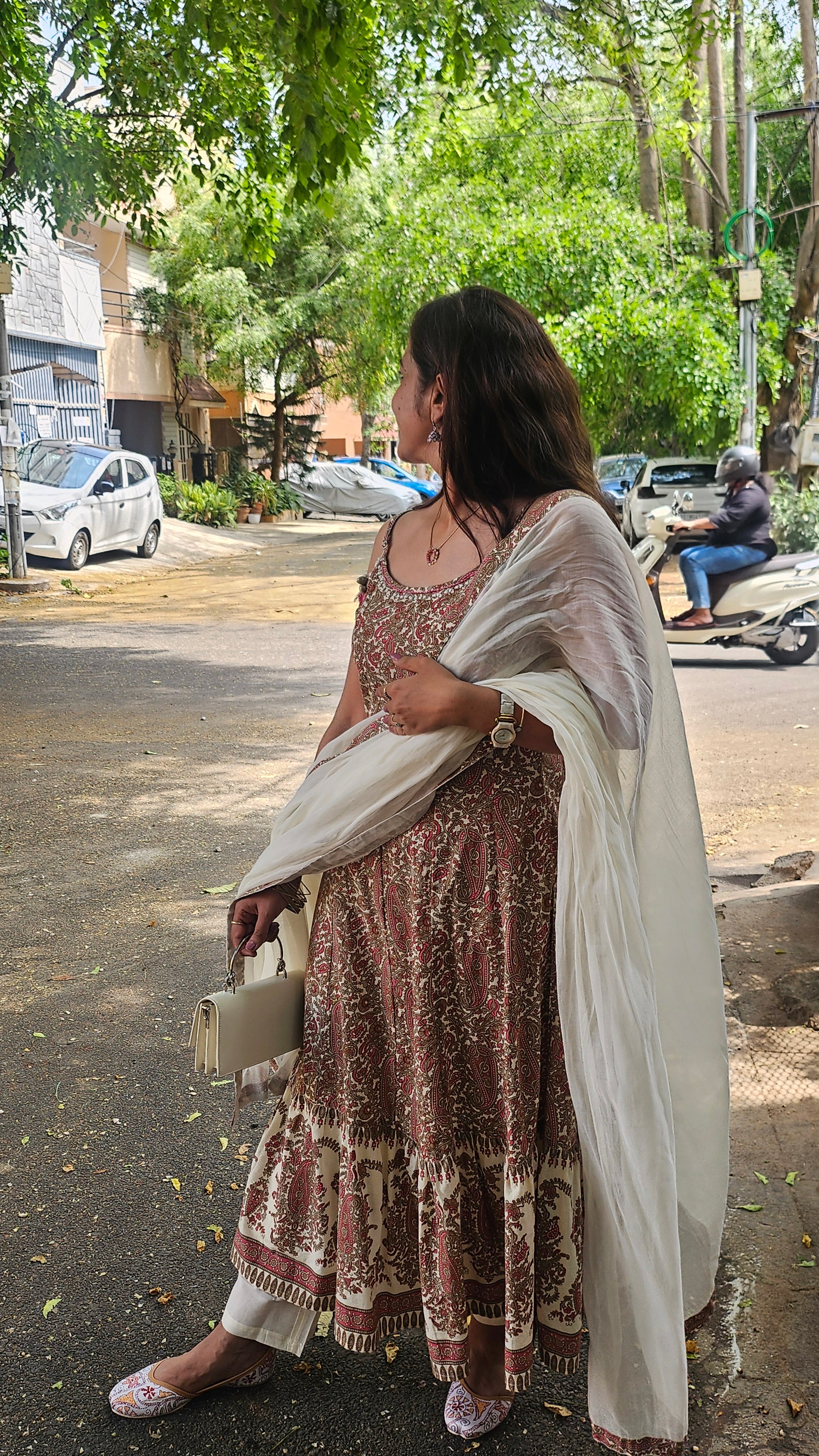 Chic Printed Cotton Kurta Pant Set for Women – Indo-Western Style