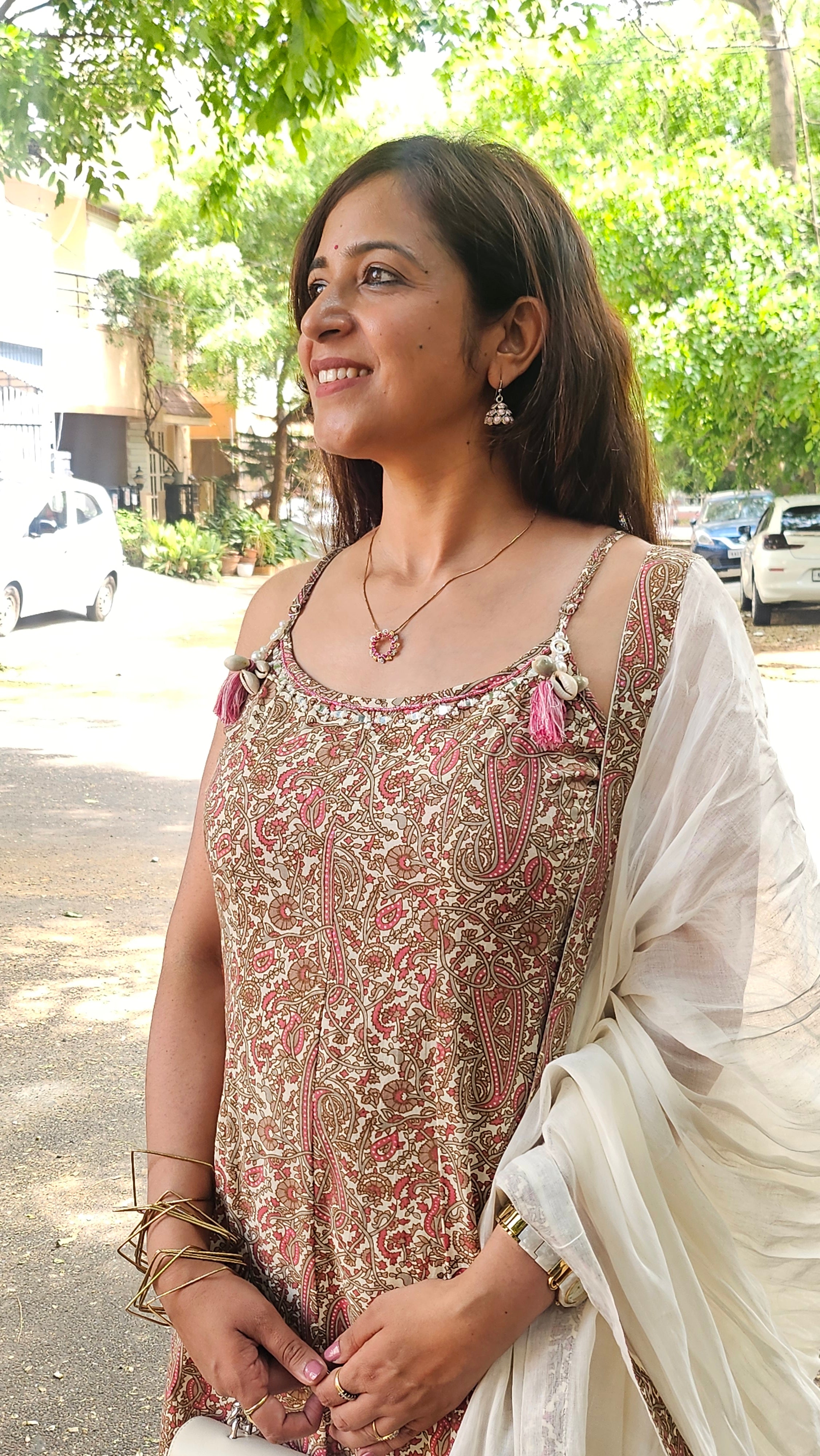 Chic Printed Cotton Kurta Pant Set for Women – Indo-Western Style