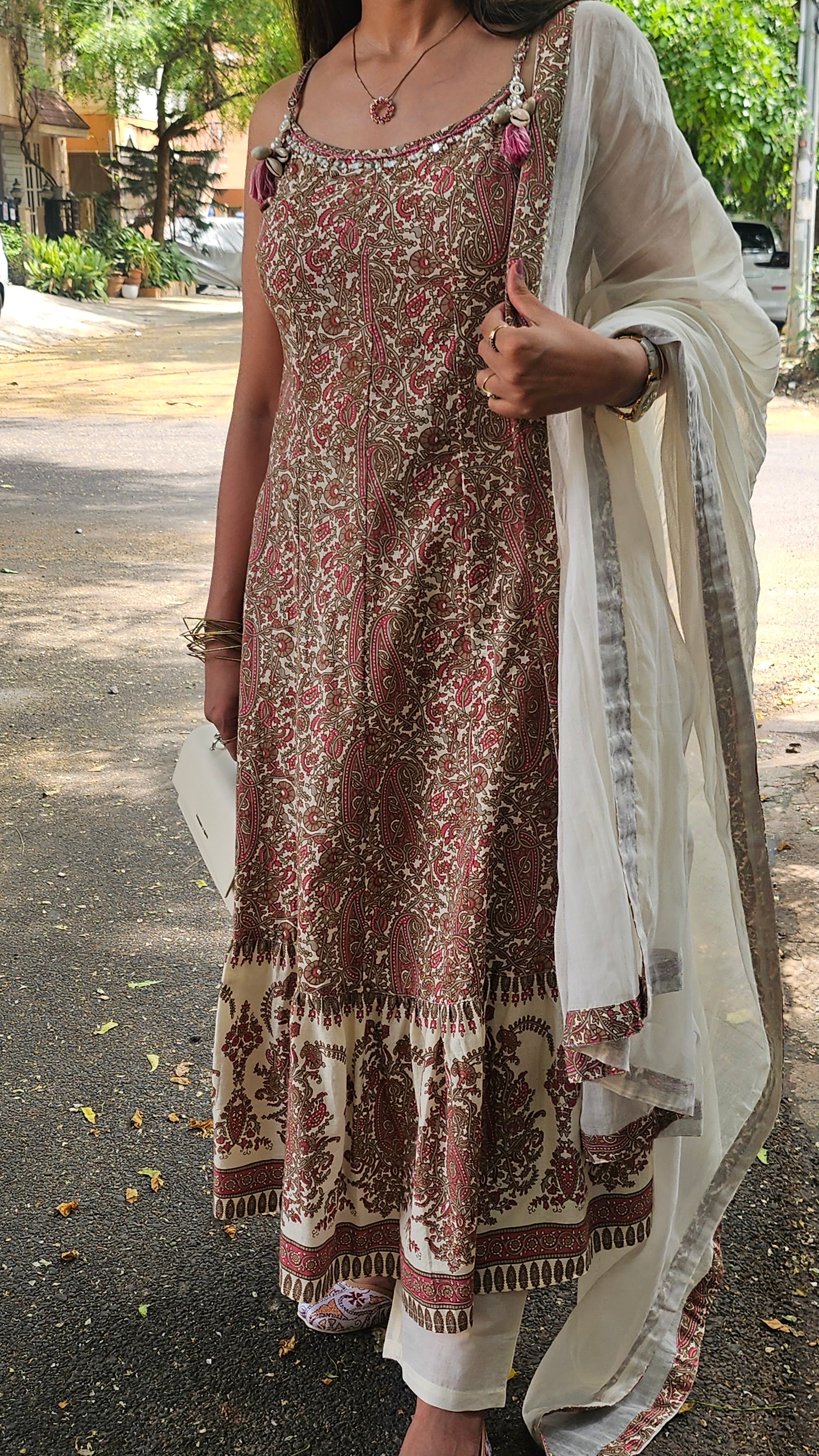 Chic Printed Cotton Kurta Pant Set for Women – Indo-Western Style