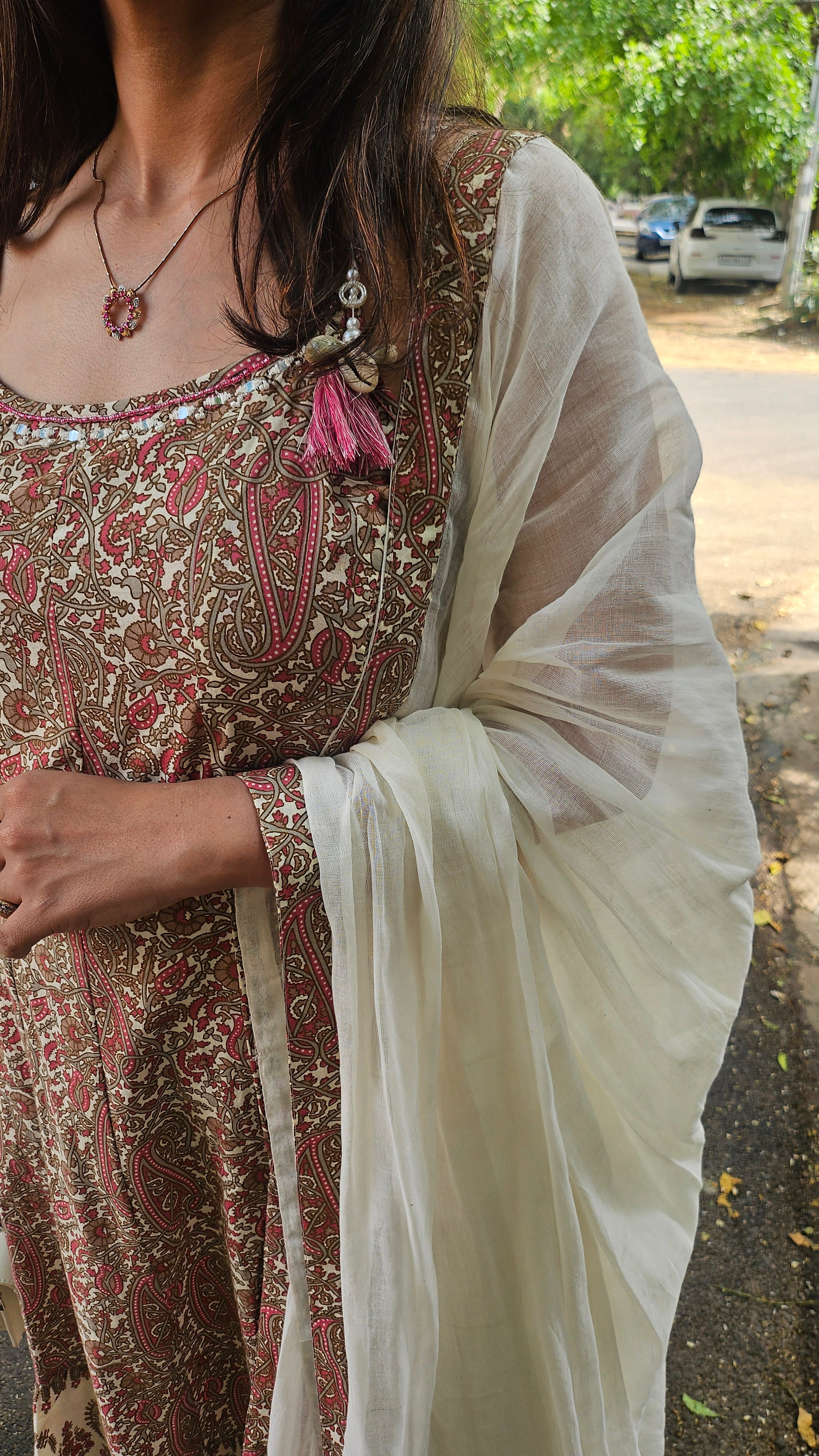 Chic Printed Cotton Kurta Pant Set for Women – Indo-Western Style