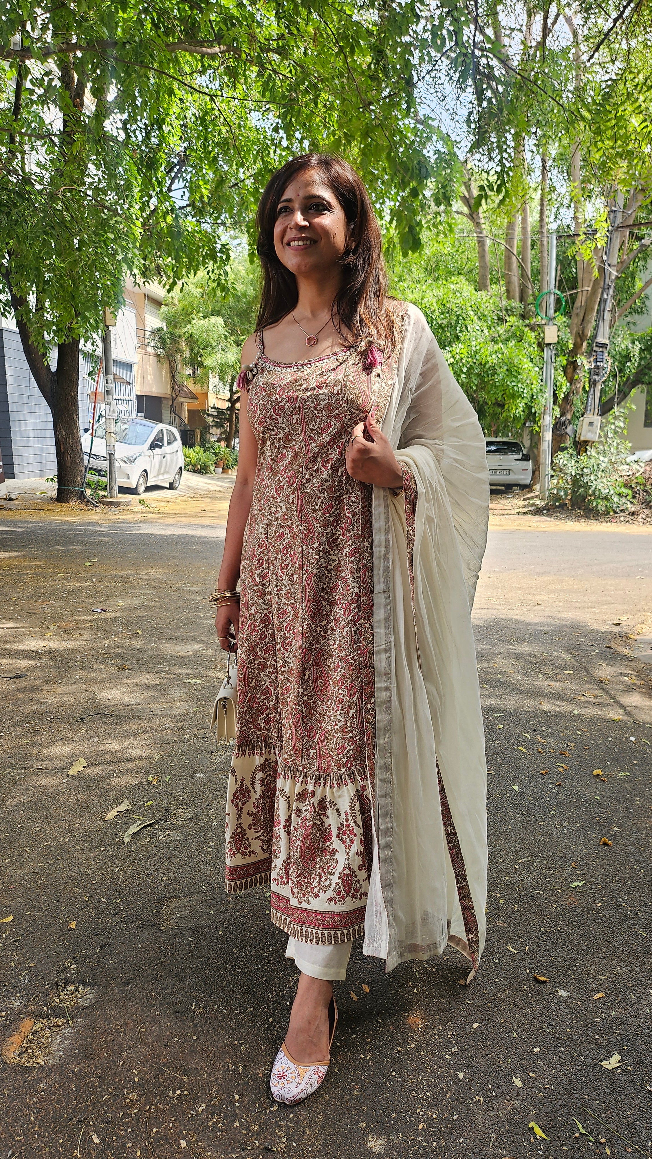 Chic Printed Cotton Kurta Pant Set for Women – Indo-Western Style