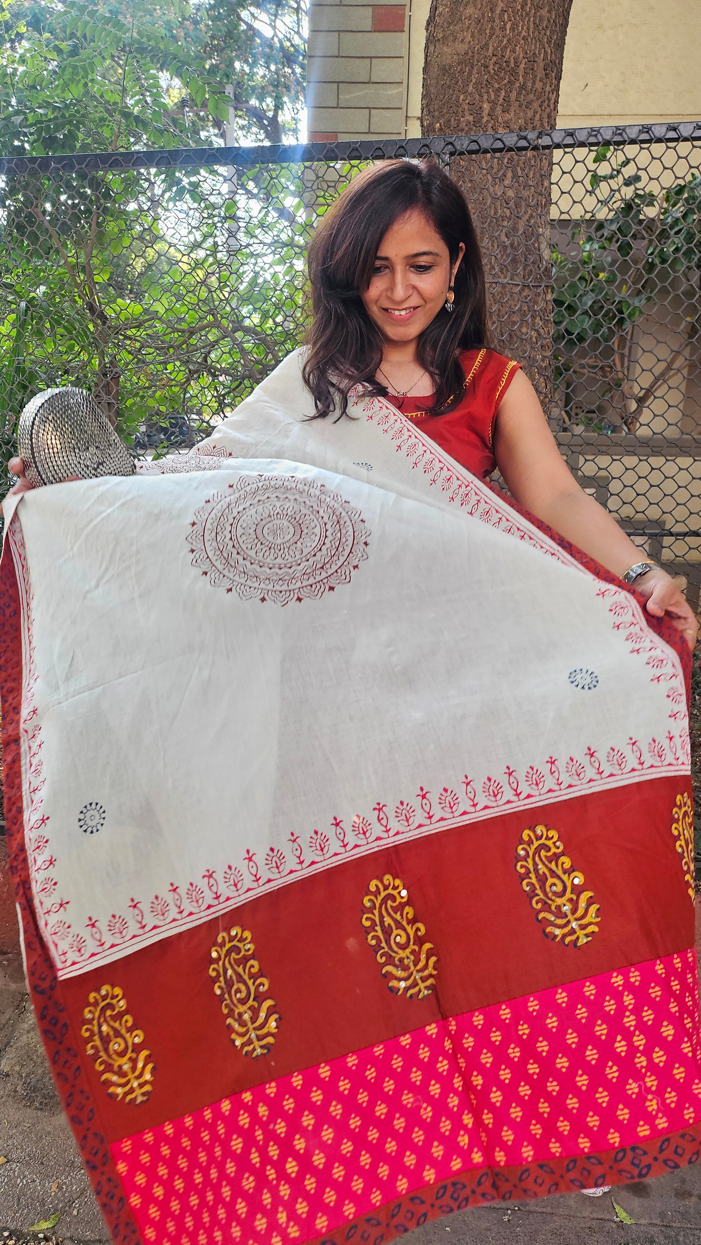 Rusty Magic Cotton Dupatta Set