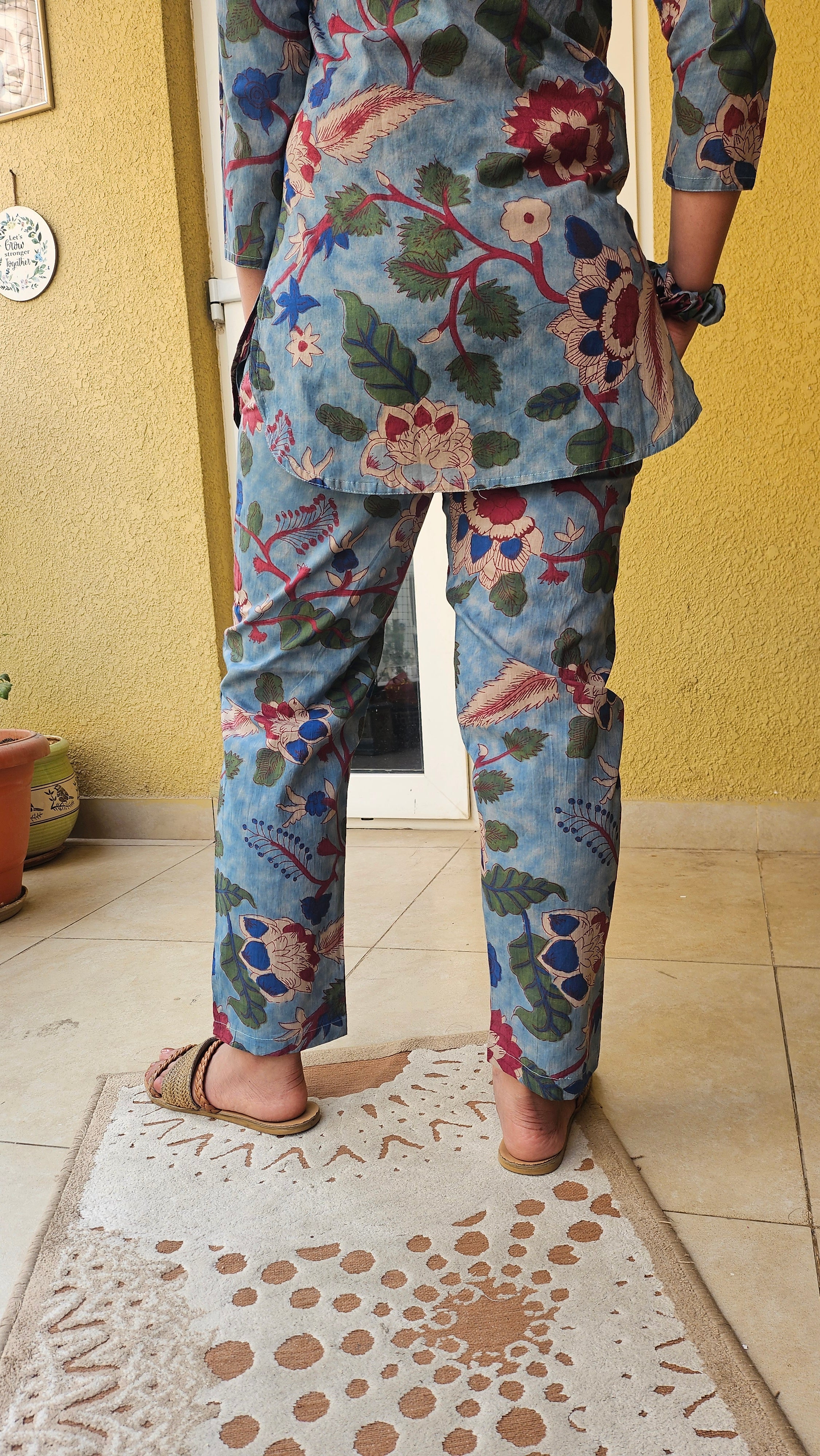 Royal Bloom Jaipur Print Coord Set with Matching Scrunchie