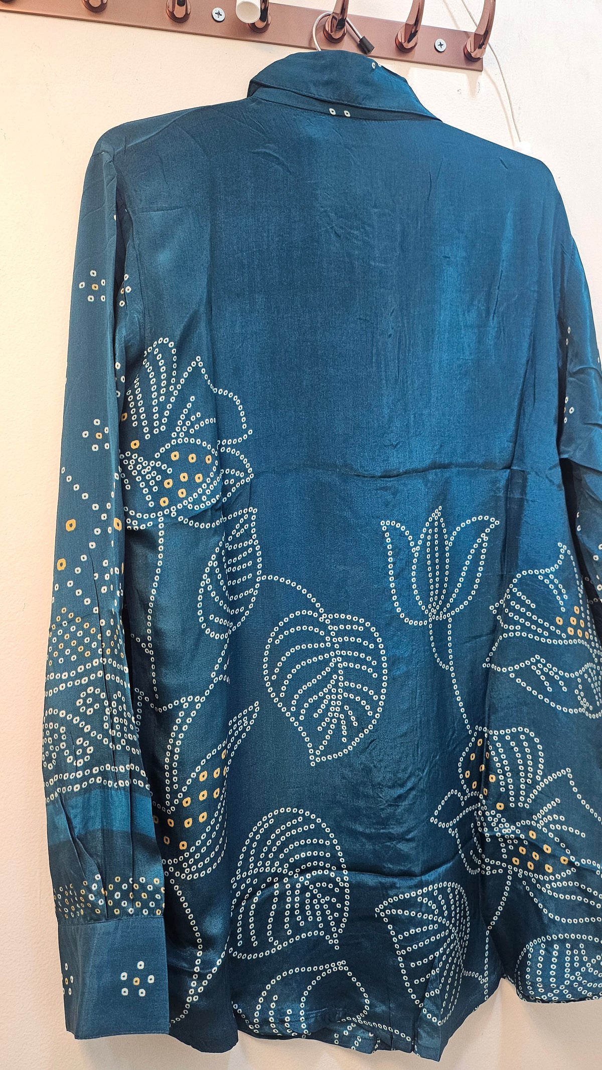 Royal Blue Crepe Bandhani Print Women's Shirt