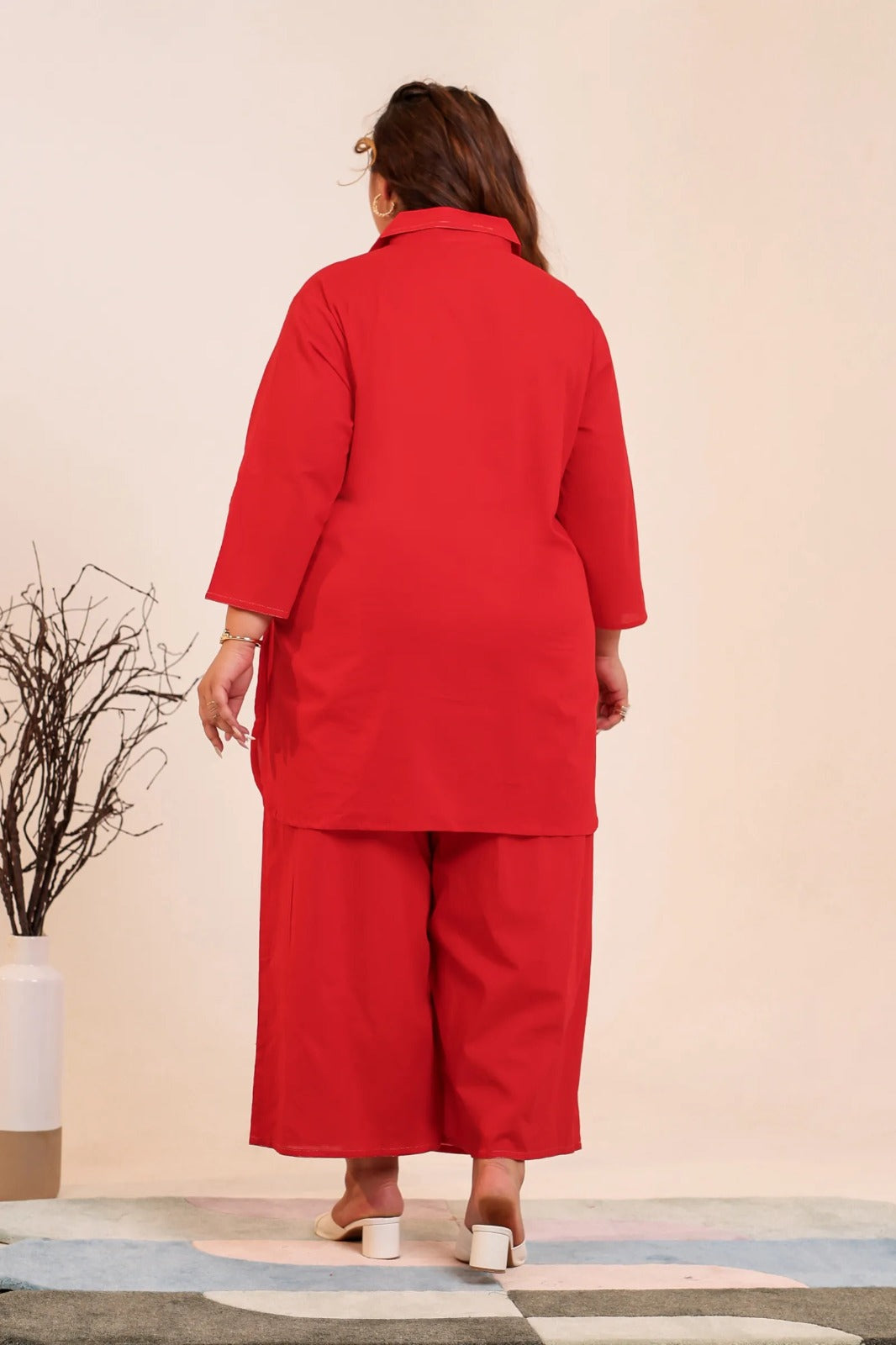 Plus Size Cotton Co-ord Set with Dragonfly Pocket Detail