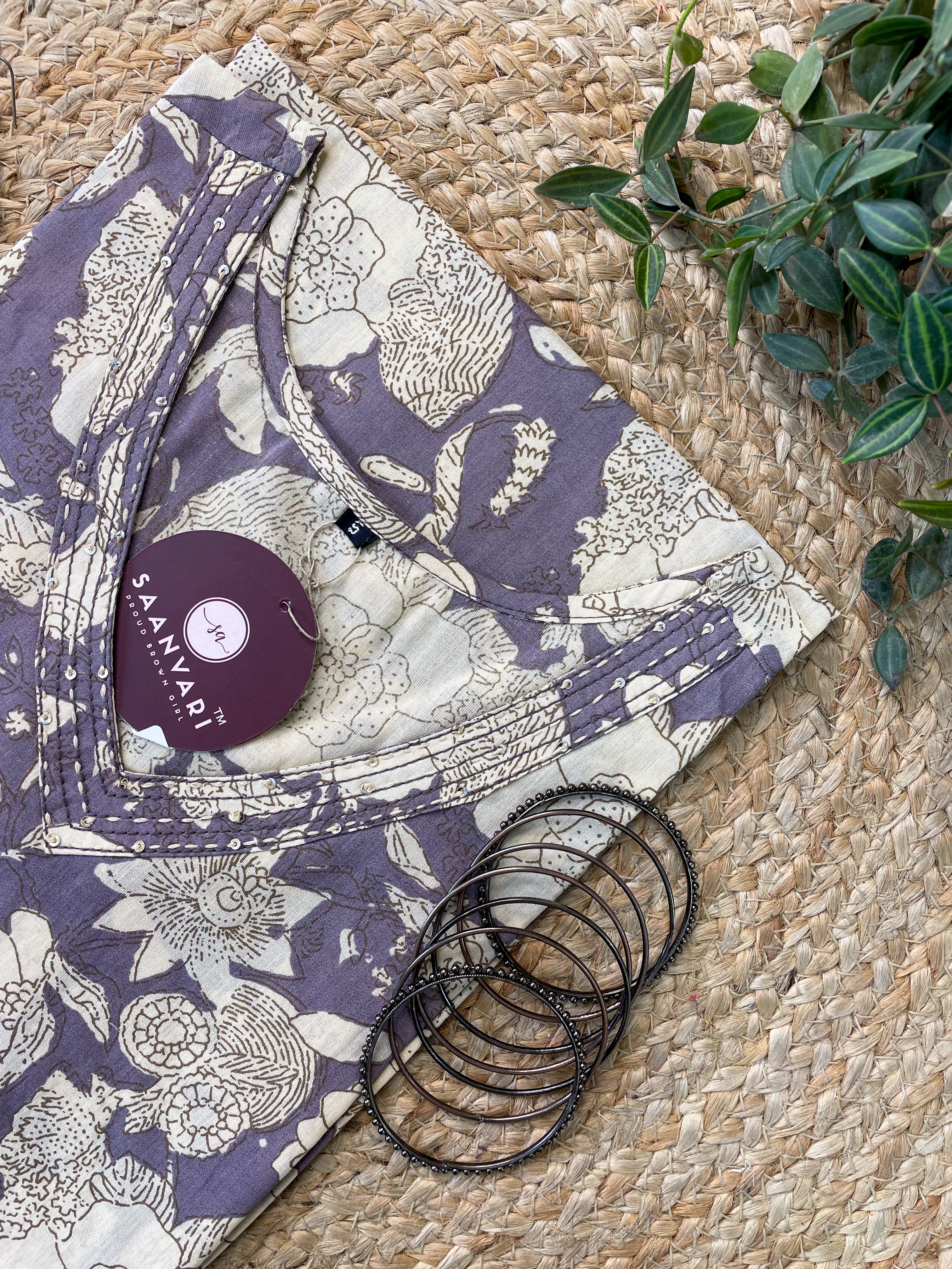 Grey Cotton Straight Kurta – Jaipur Collection