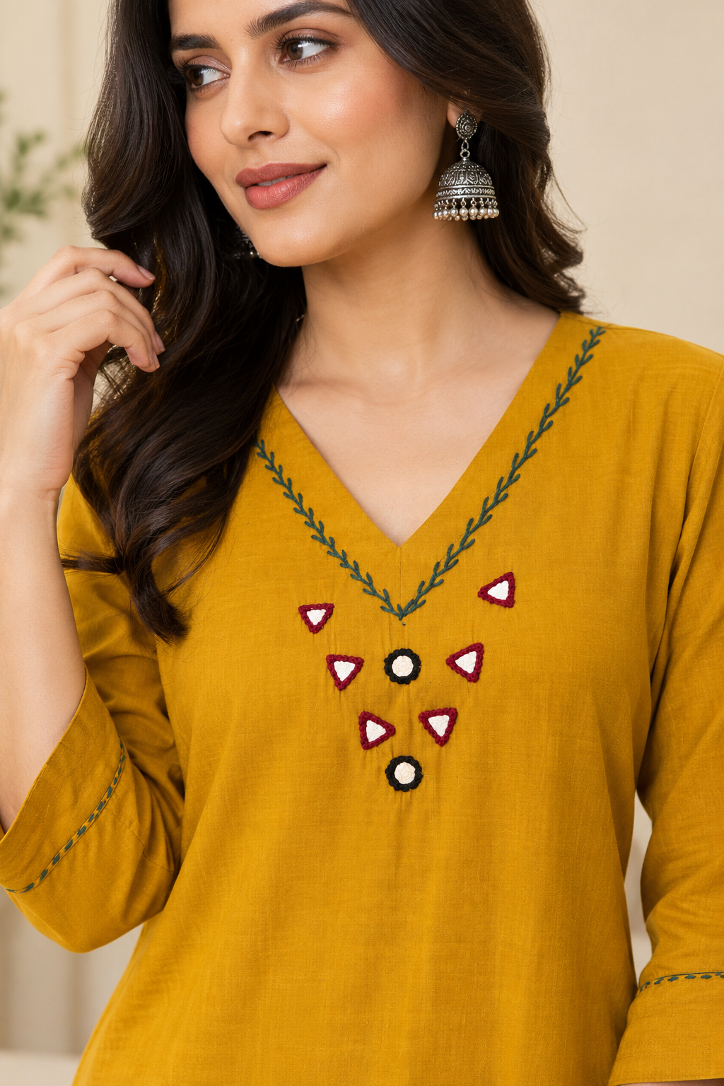 Mustard Yellow Straight Kurta Pant Set with Black Printed Dupatta