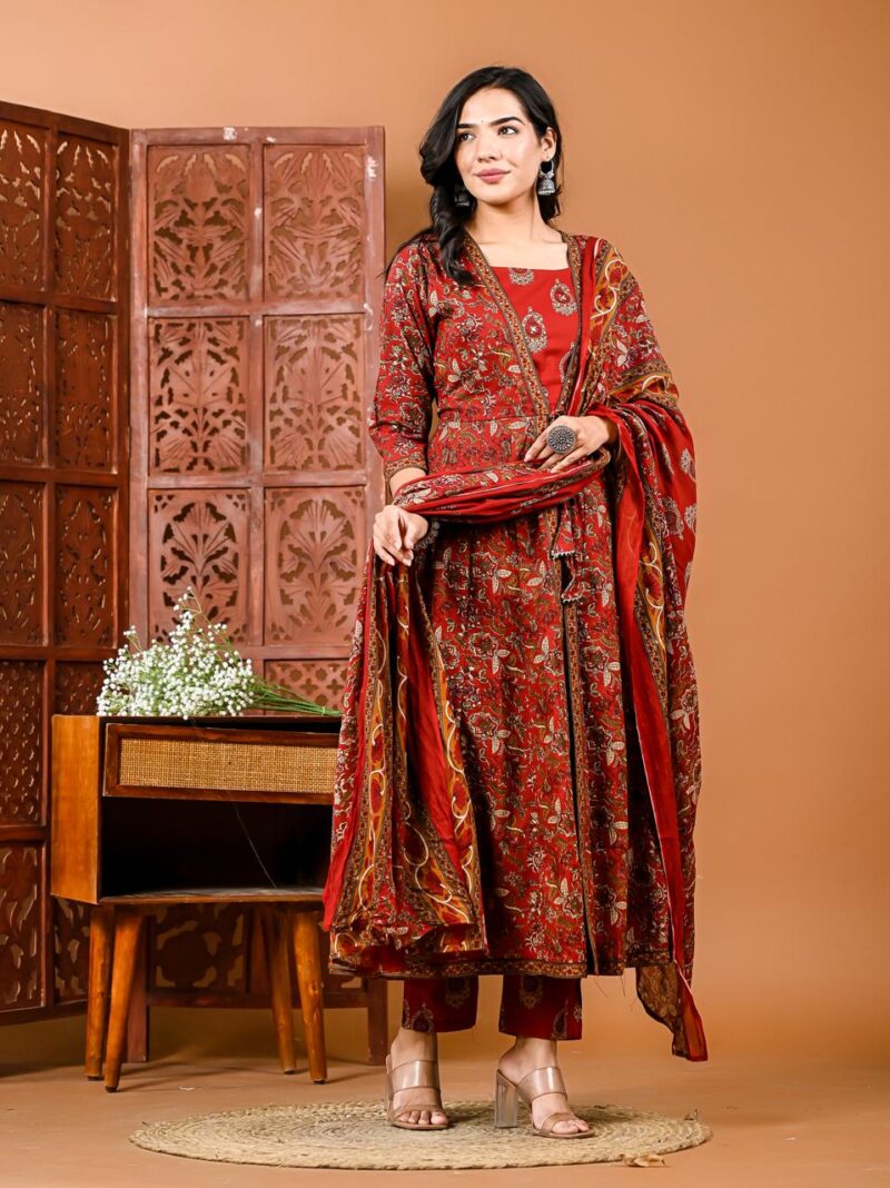 Block Print – Cotton Anarkali Dupatta Suit