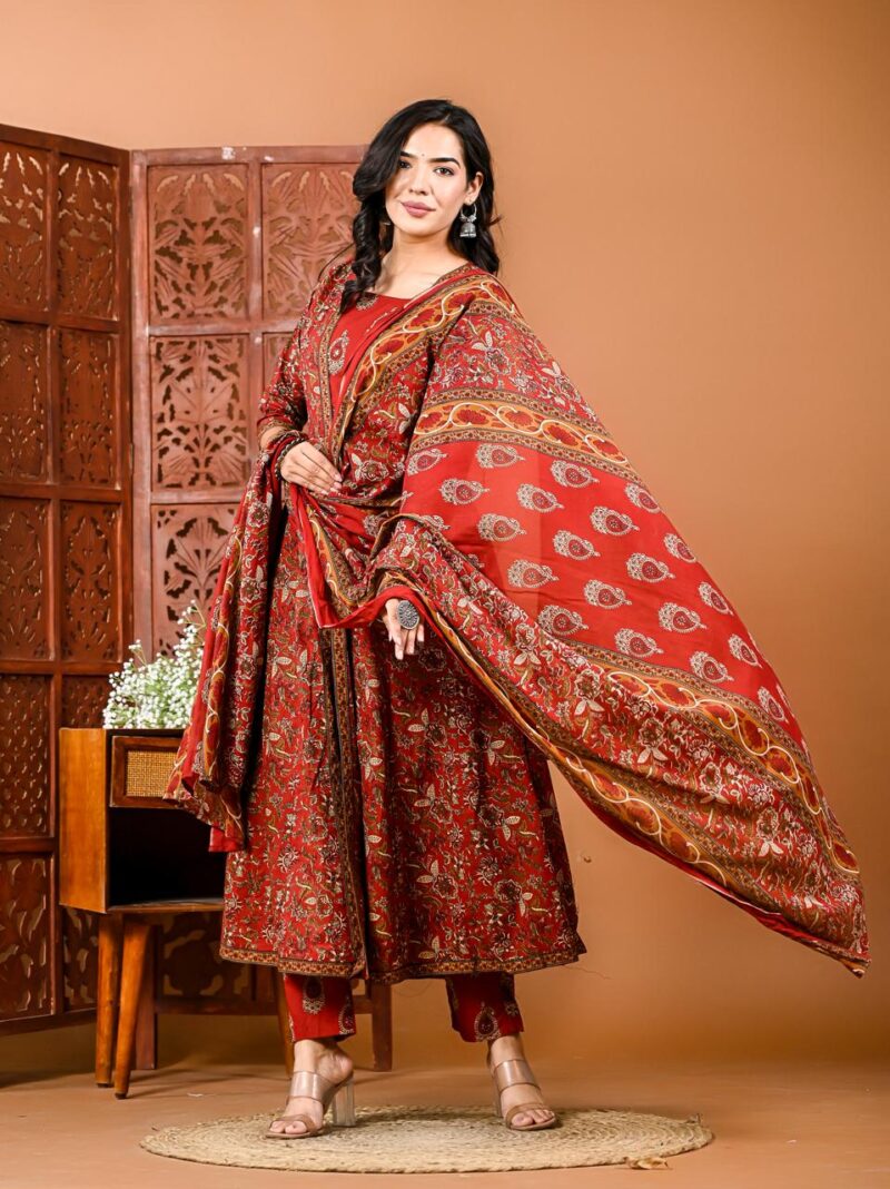 Block Print – Cotton Anarkali Dupatta Suit