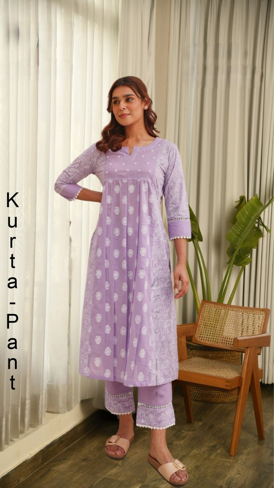 Lavender Love – Cotton Kurta Pant Set