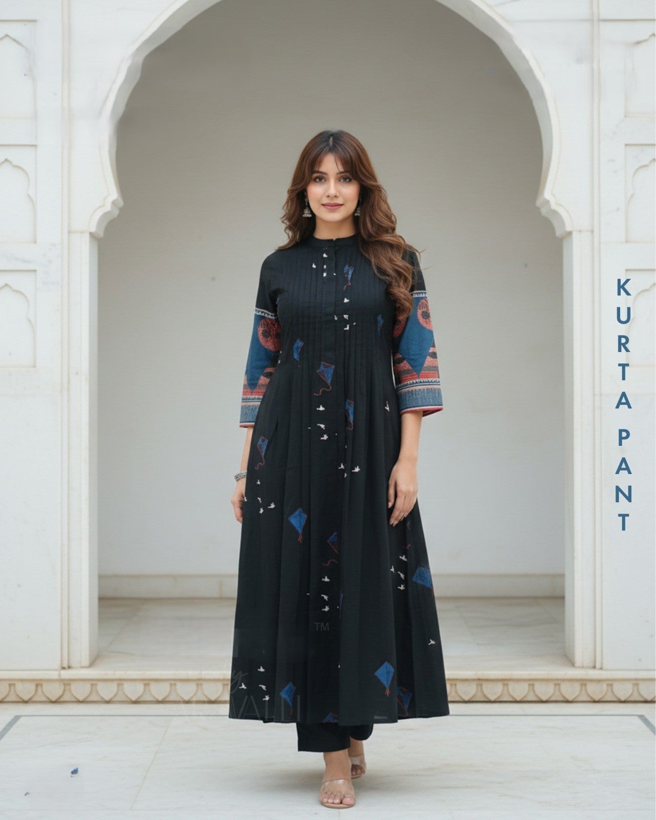 Dil Ki Patang – Black Cotton Kurta Pant Set (Kite Prints)