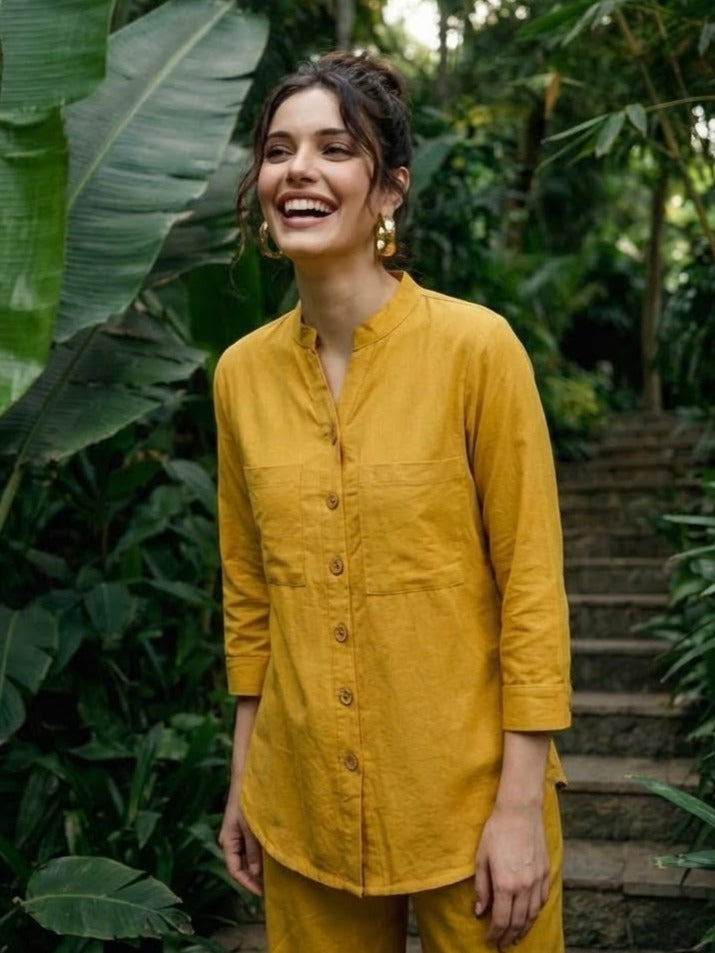 Cotton Co-Ord Set Mustard