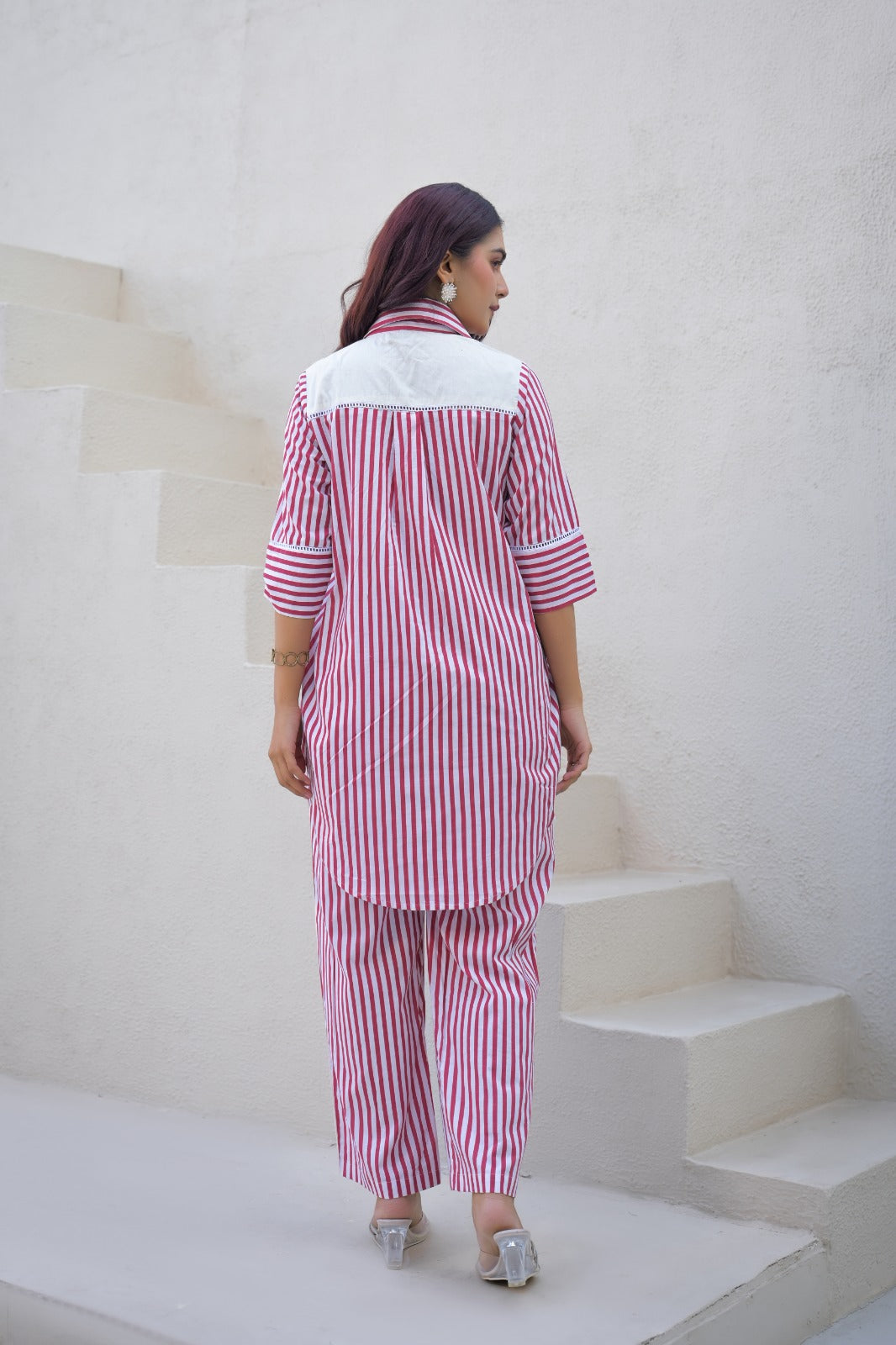 Red Stripe Cotton Co-Ord Set