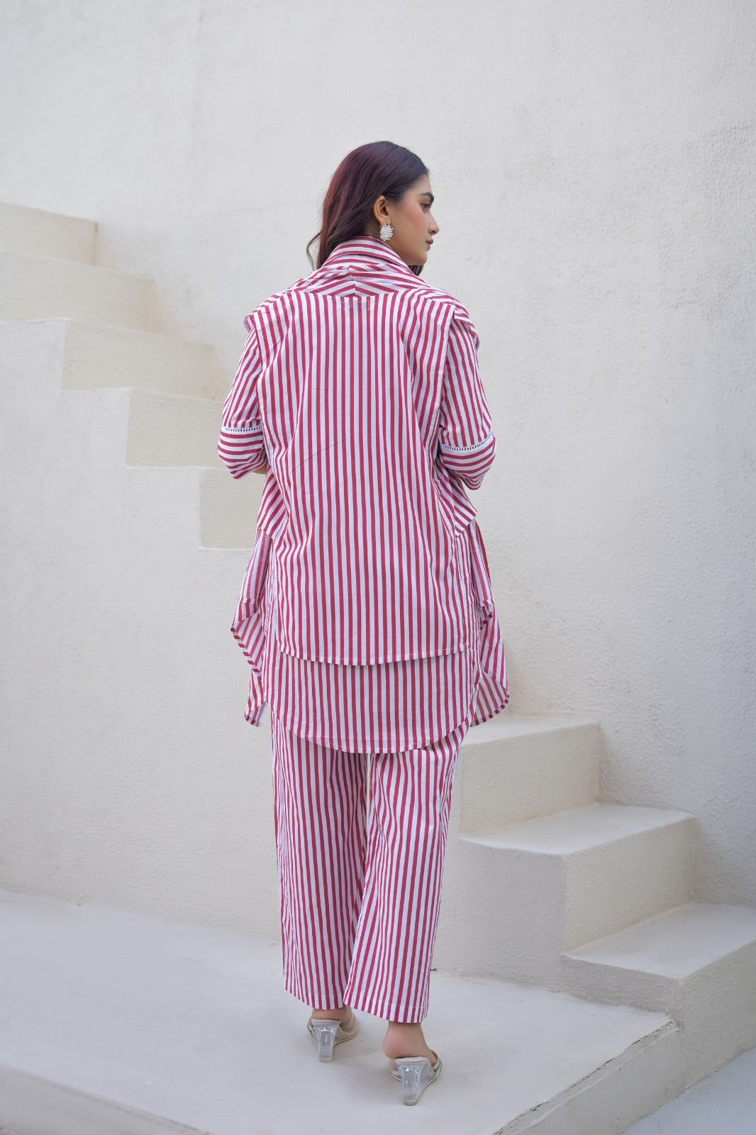 Red Stripe Cotton Co-Ord Set