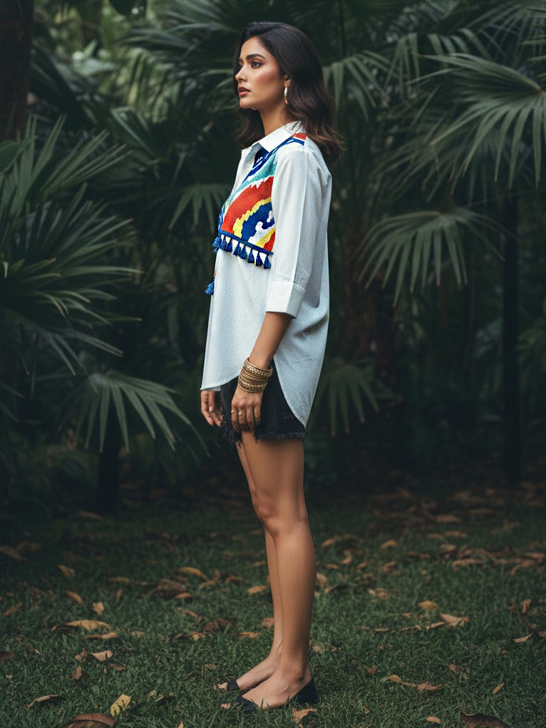 Color Pop Cotton Shirt – Bold & Elegant