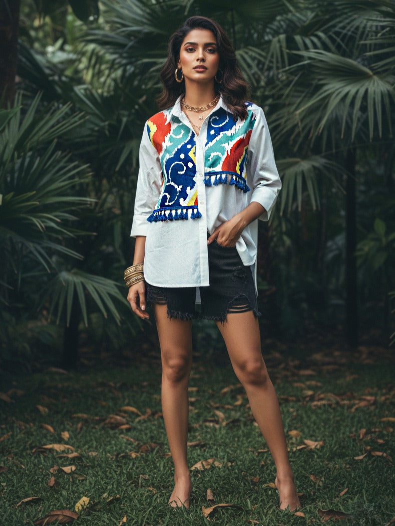 Color Pop Cotton Shirt – Bold & Elegant