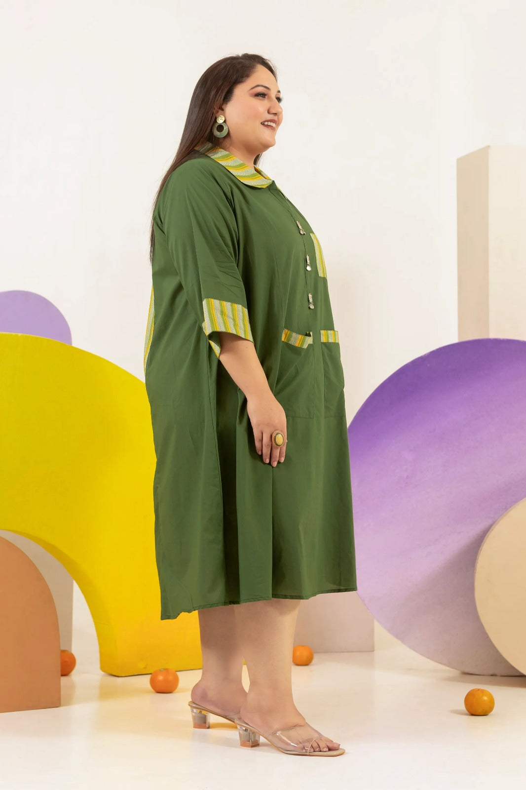 Plus Size : Solid Cotton Dress – Jaipur Comfort Edit (4XL - 7XL)