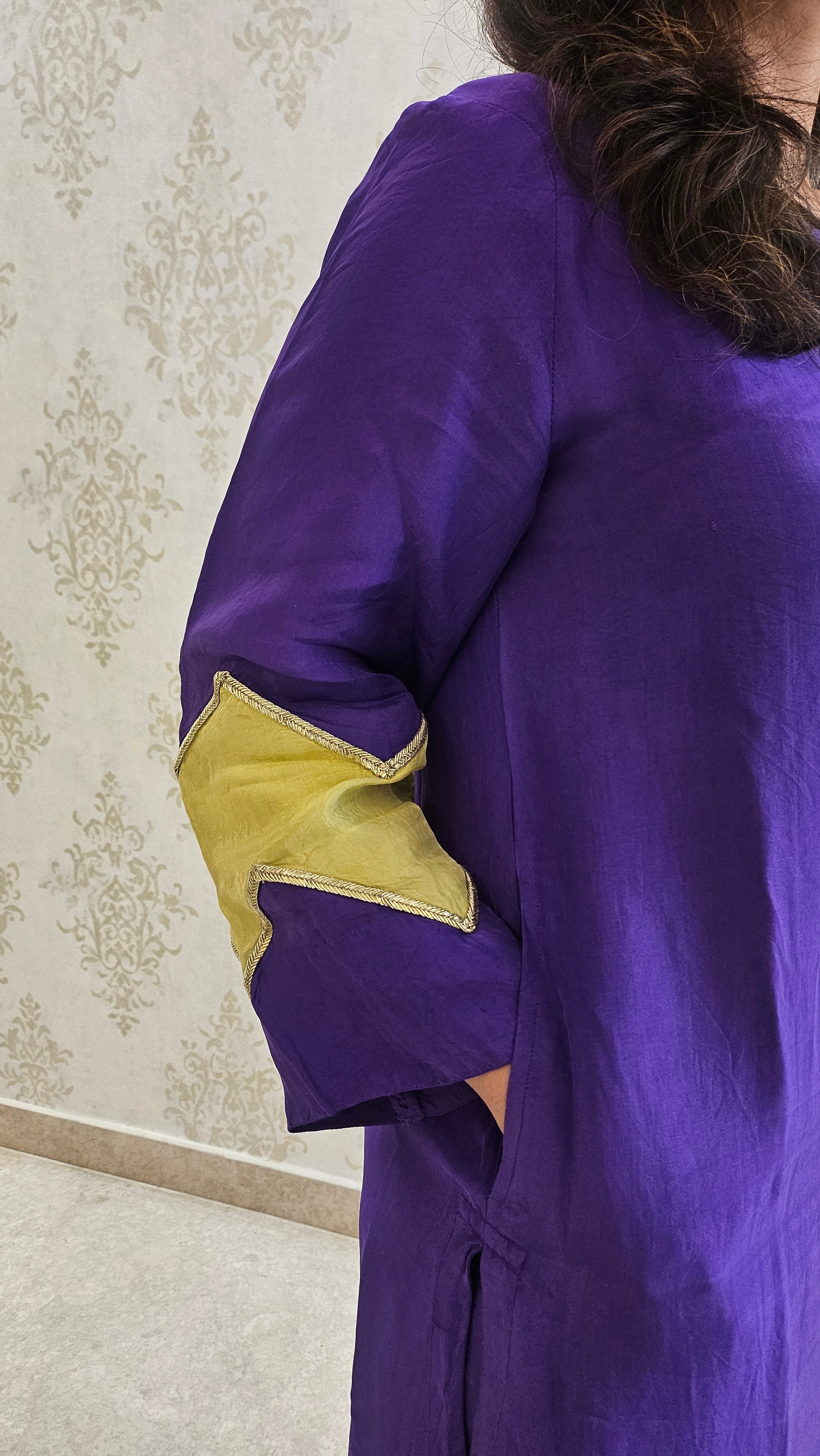 Purple Coord Set With Contrast Sleeves