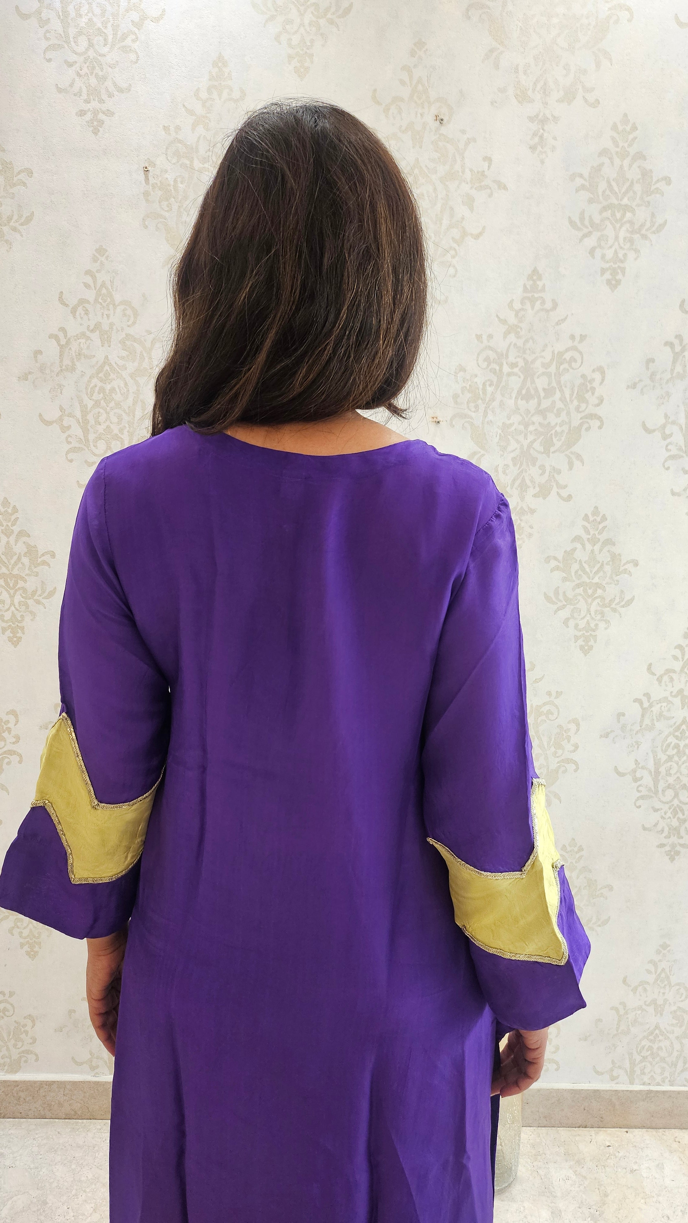 Purple Coord Set With Contrast Sleeves