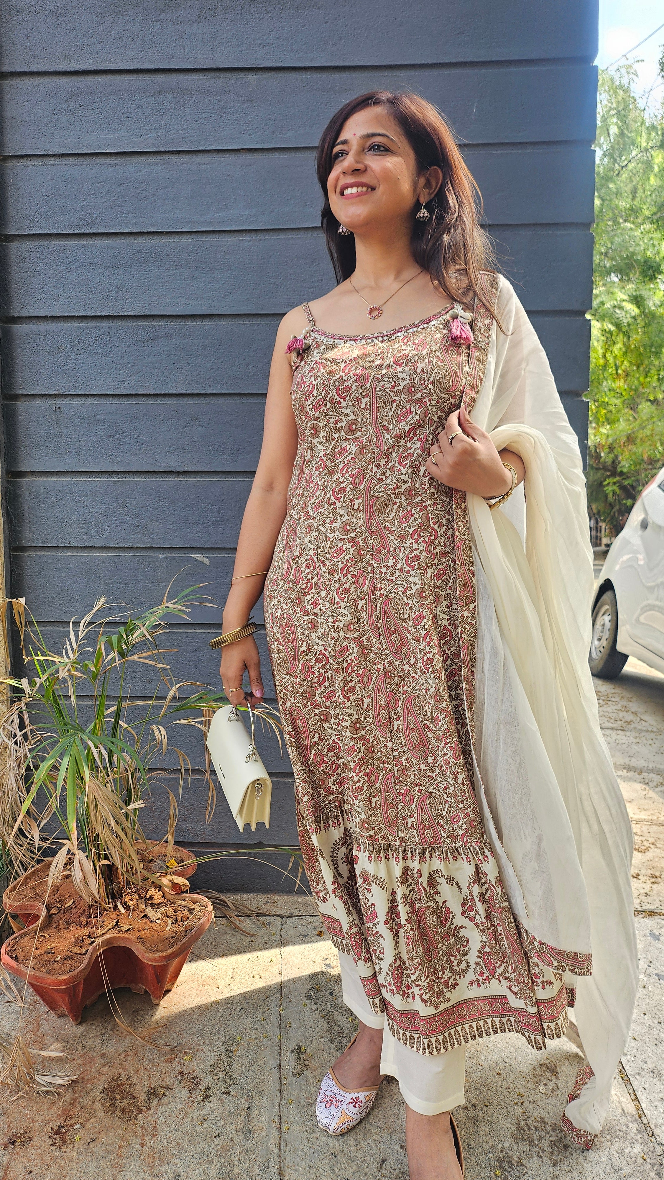 Chic Printed Cotton Kurta Pant Set for Women – Indo-Western Style