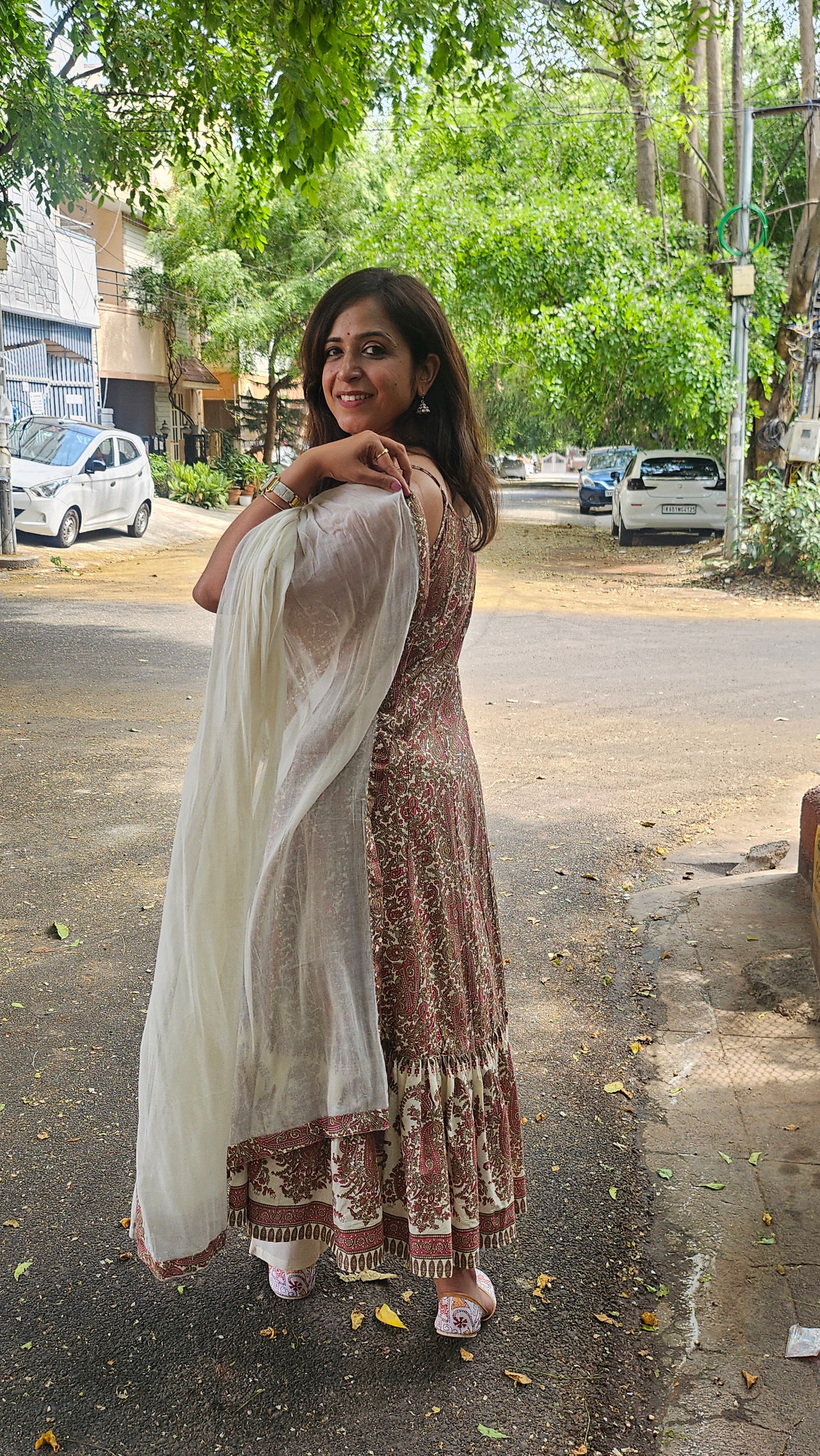 Chic Printed Cotton Kurta Pant Set for Women – Indo-Western Style