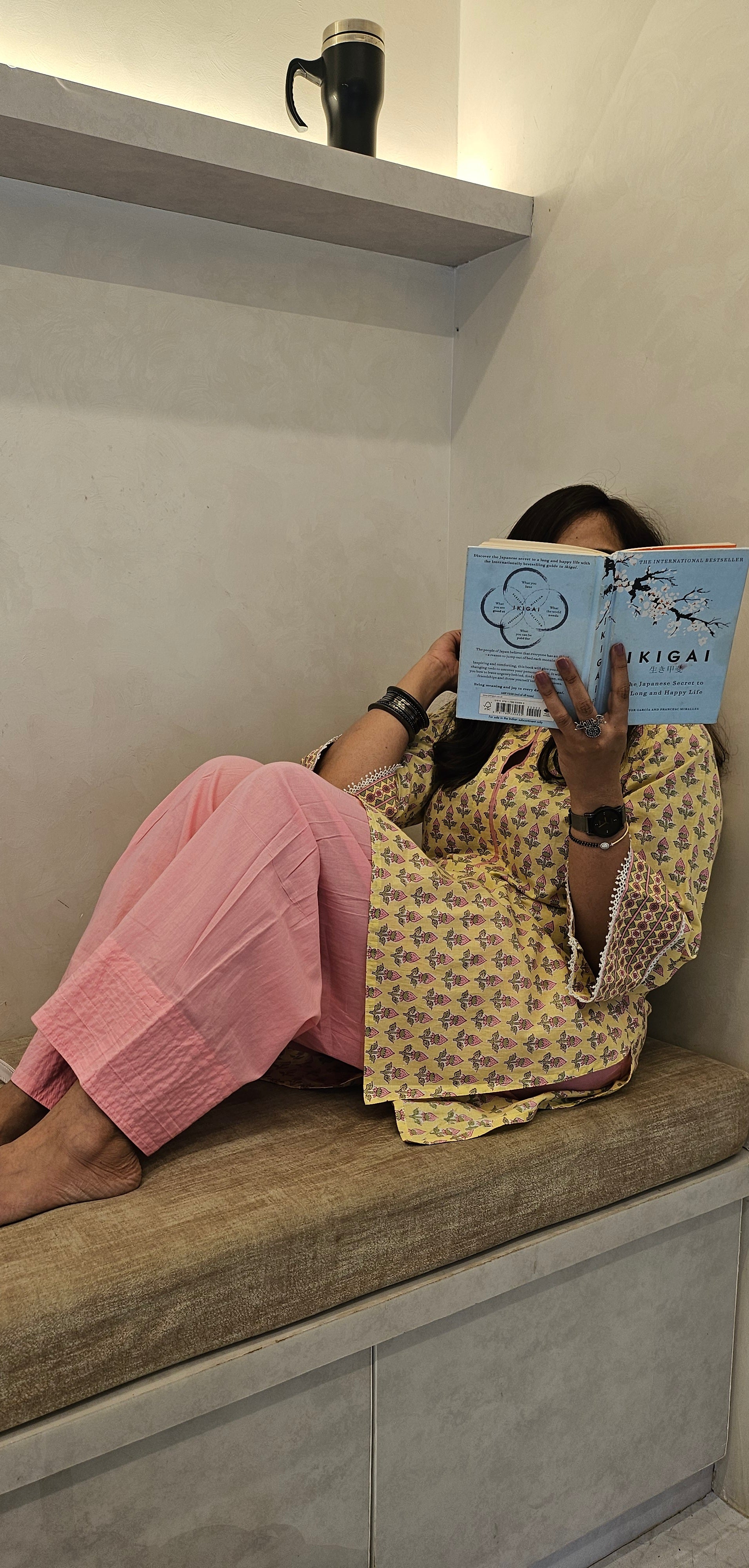 Casual Cotton Kurta Set for Women – Yellow Print with Pink Farshi Salwar