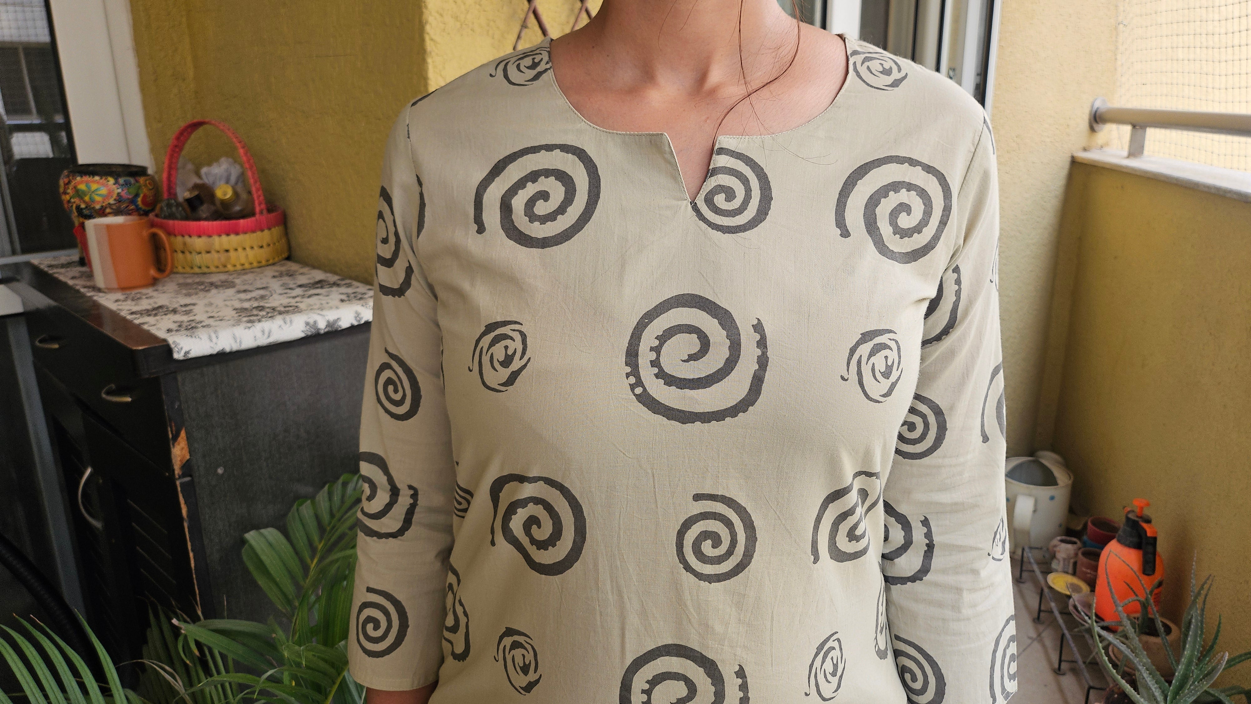 Swirl Cotton Coord Set with Scrunchie