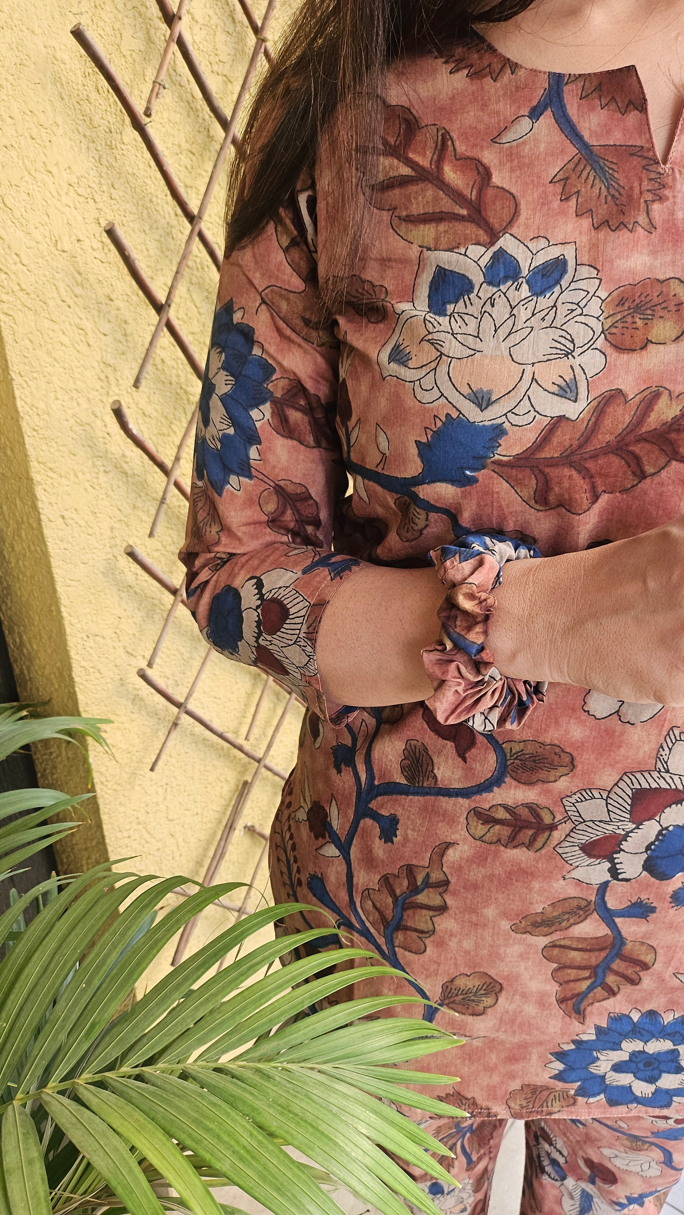 Rustic Rose Jaipur Print Comfy Cotton Coord Set with Scrunchie