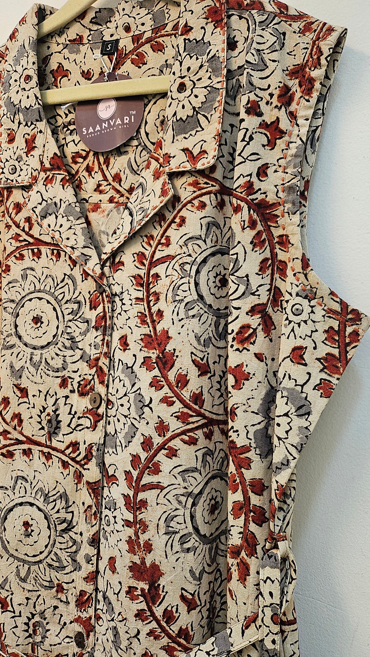 Kalamkari Print Shirt with Belt – Traditional Print, Contemporary Style