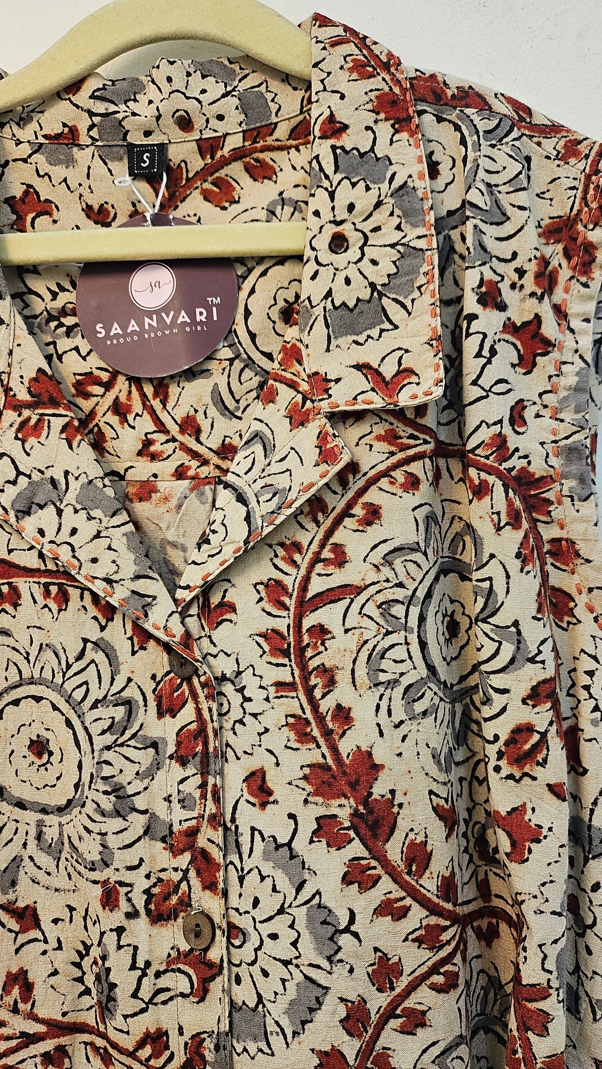 Kalamkari Print Shirt with Belt – Traditional Print, Contemporary Style