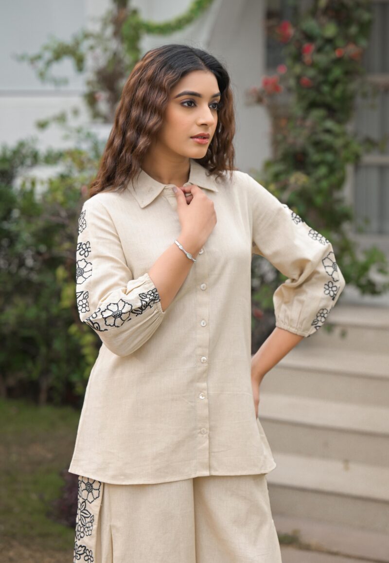 Airport Look – Cotton Coord Set with Embroidery
