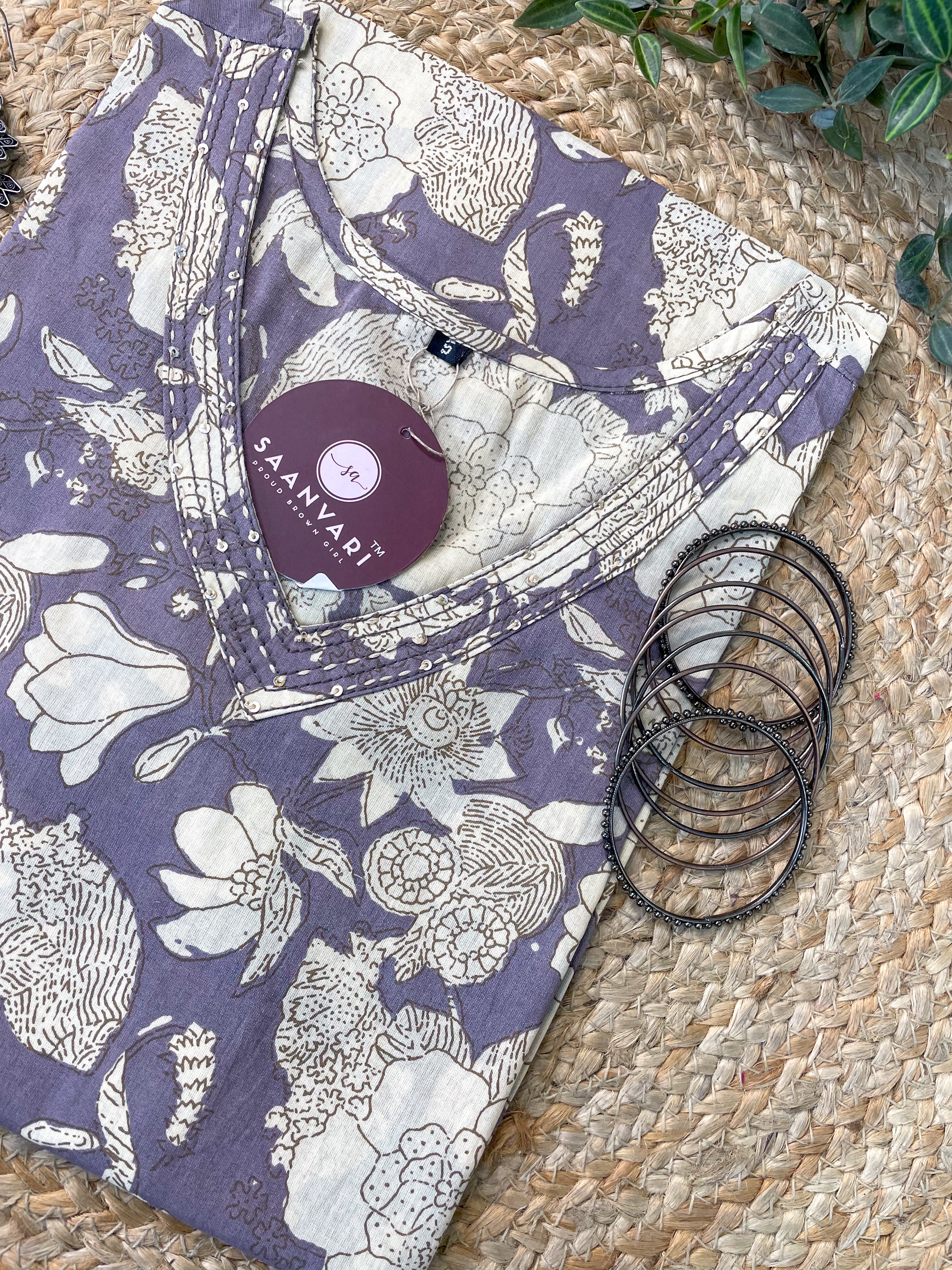 Grey Cotton Straight Kurta –  Jaipur Collection