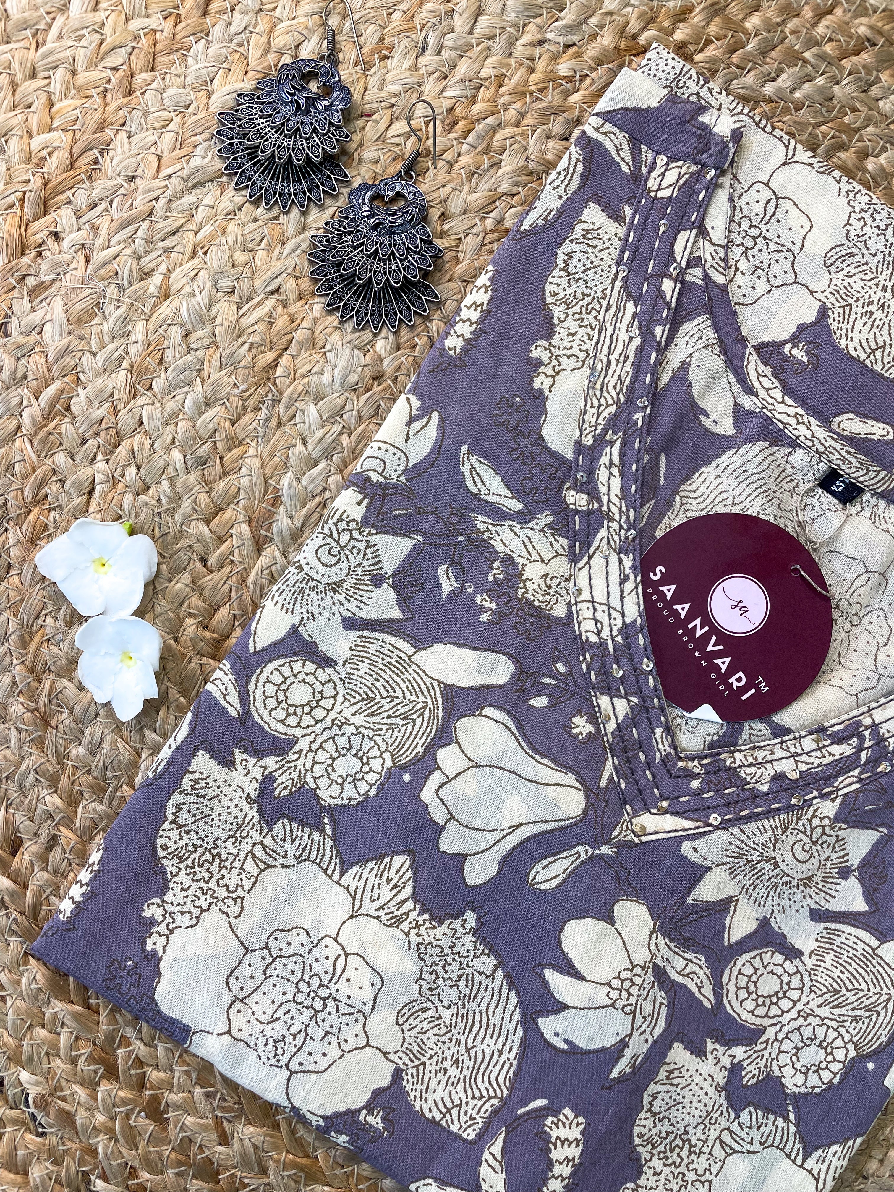 Grey Cotton Straight Kurta –  Jaipur Collection