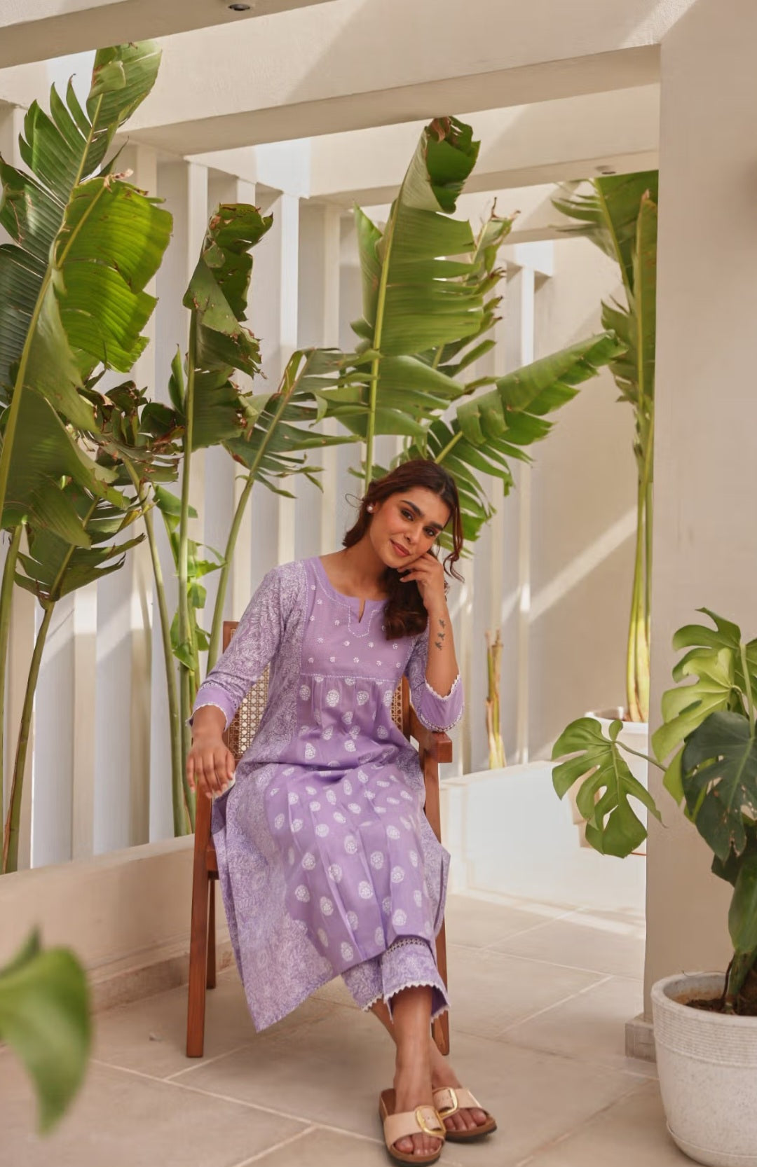 Lavender Love – Cotton Kurta Pant Set