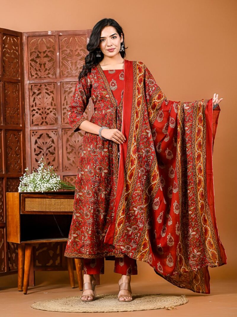 Block Print – Cotton Anarkali Dupatta Suit