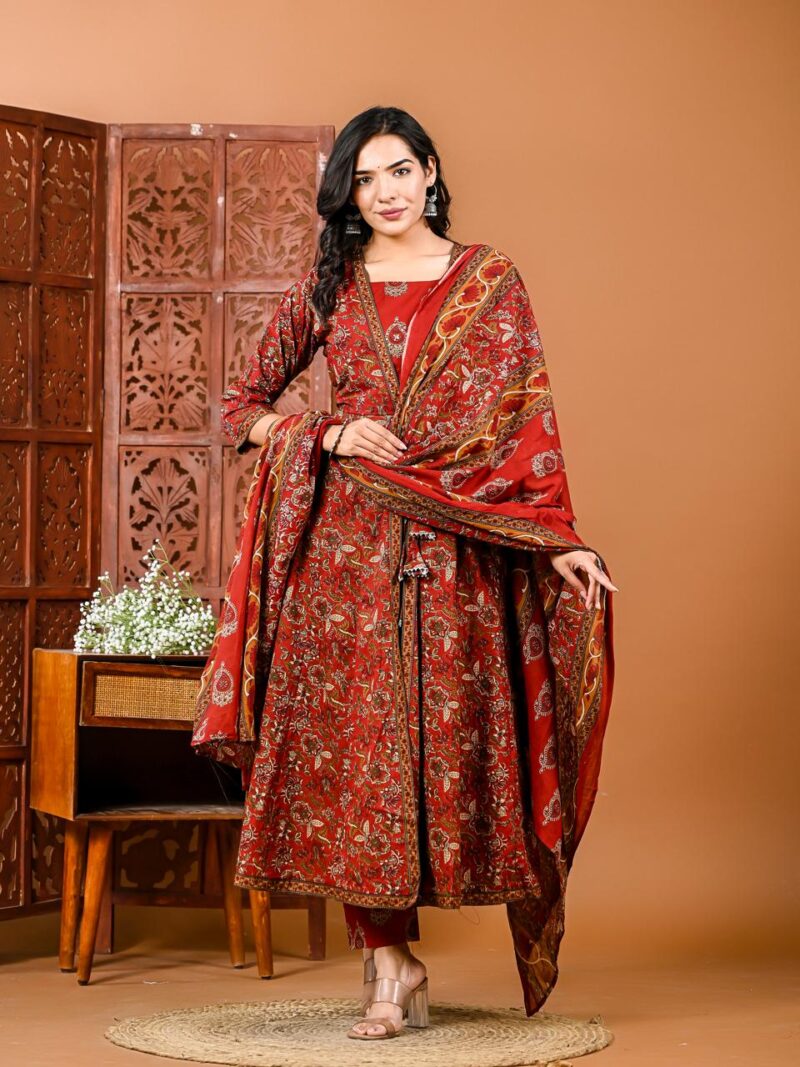 Block Print – Cotton Anarkali Dupatta Suit