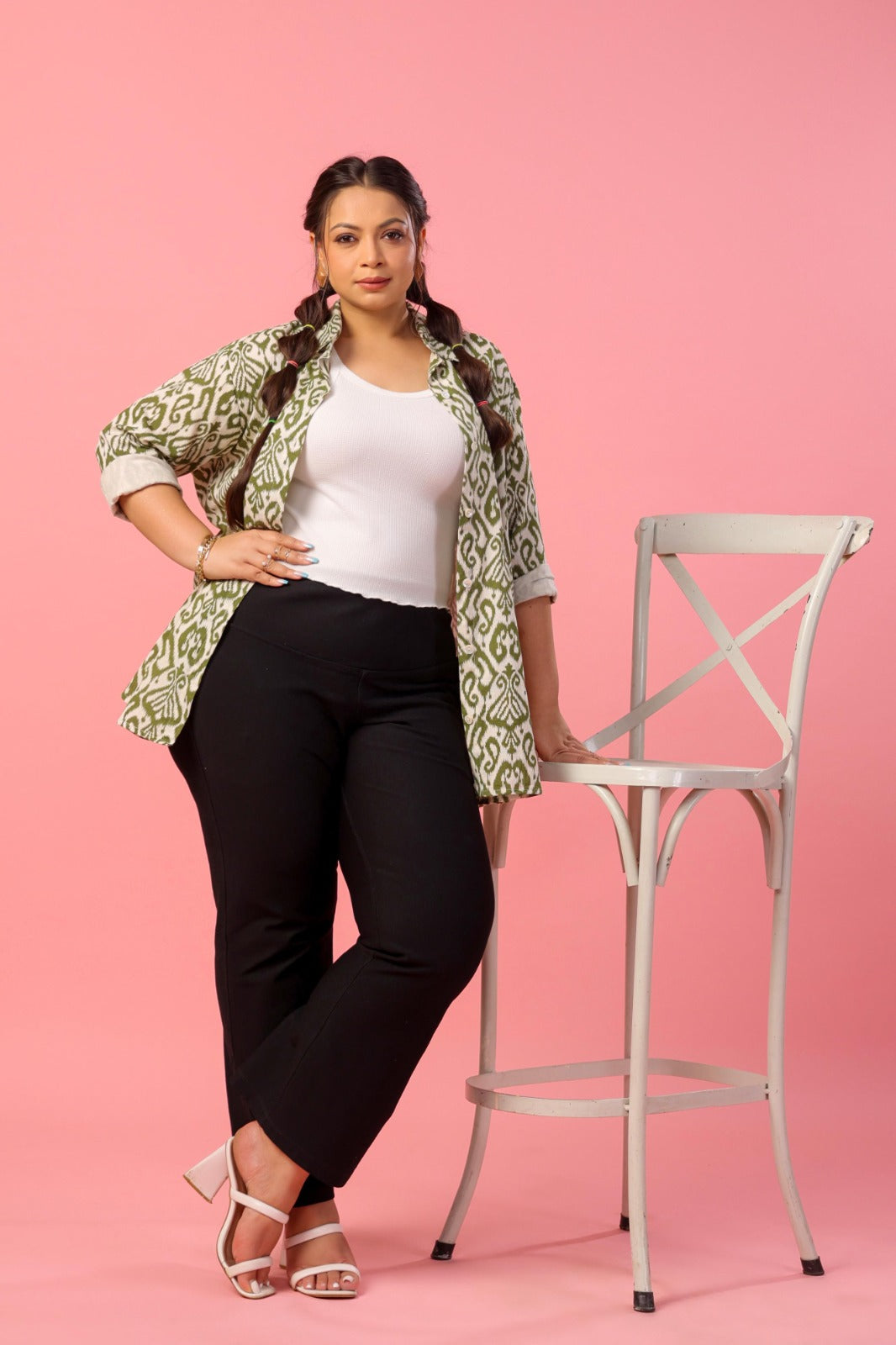 Plus Size : Ikkat Printed Cotton Shirt - (4XL - 7XL)