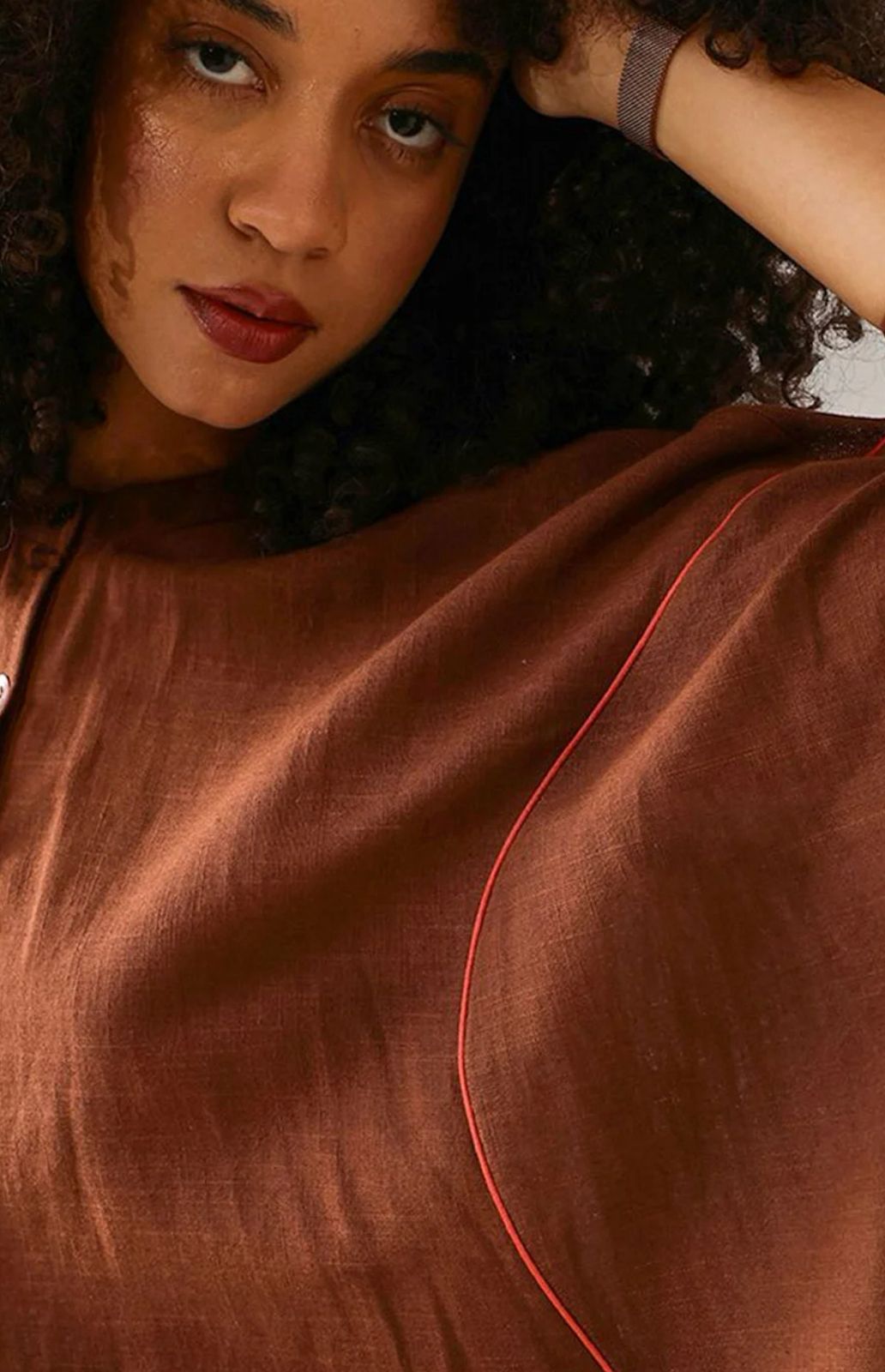 Cotton Loose-Fit Coord Set – Coffee Brown