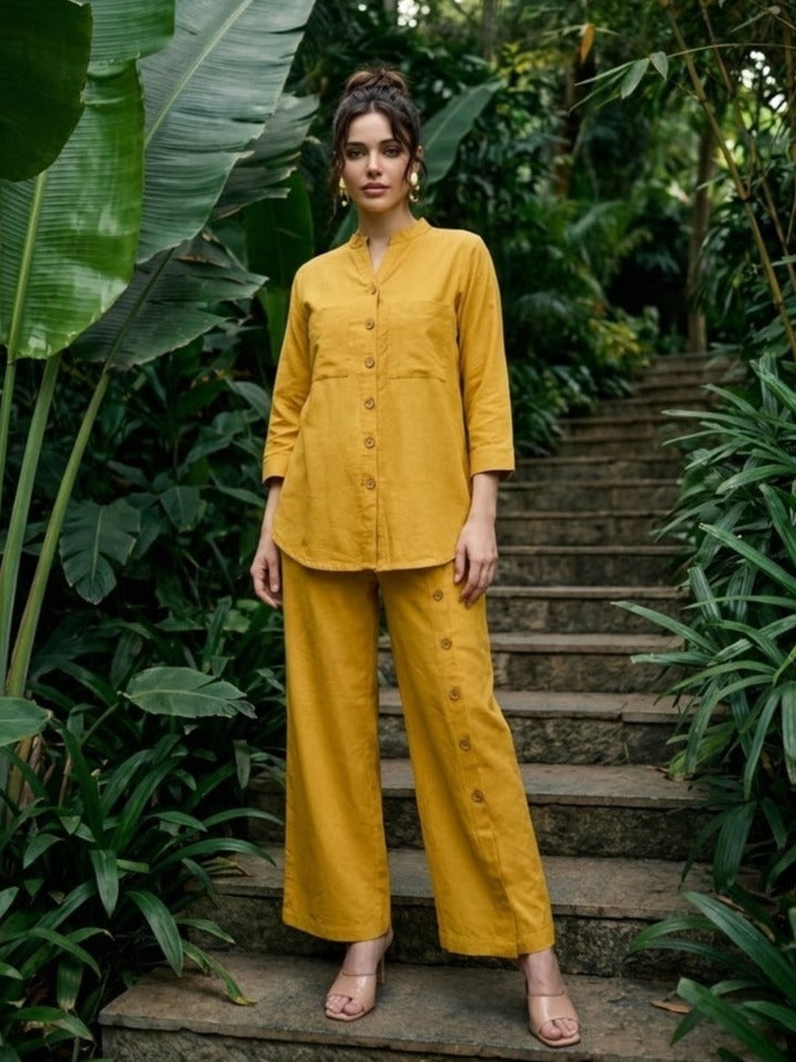 Cotton Co-Ord Set Mustard