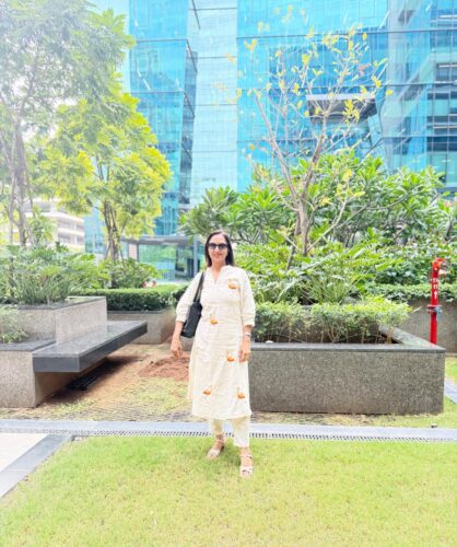 Flamingo Coord – Cream Kurta Set with Quirky Flamingo Embroidery photo review