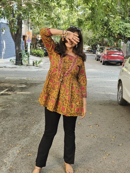 Block Print Short Kurti