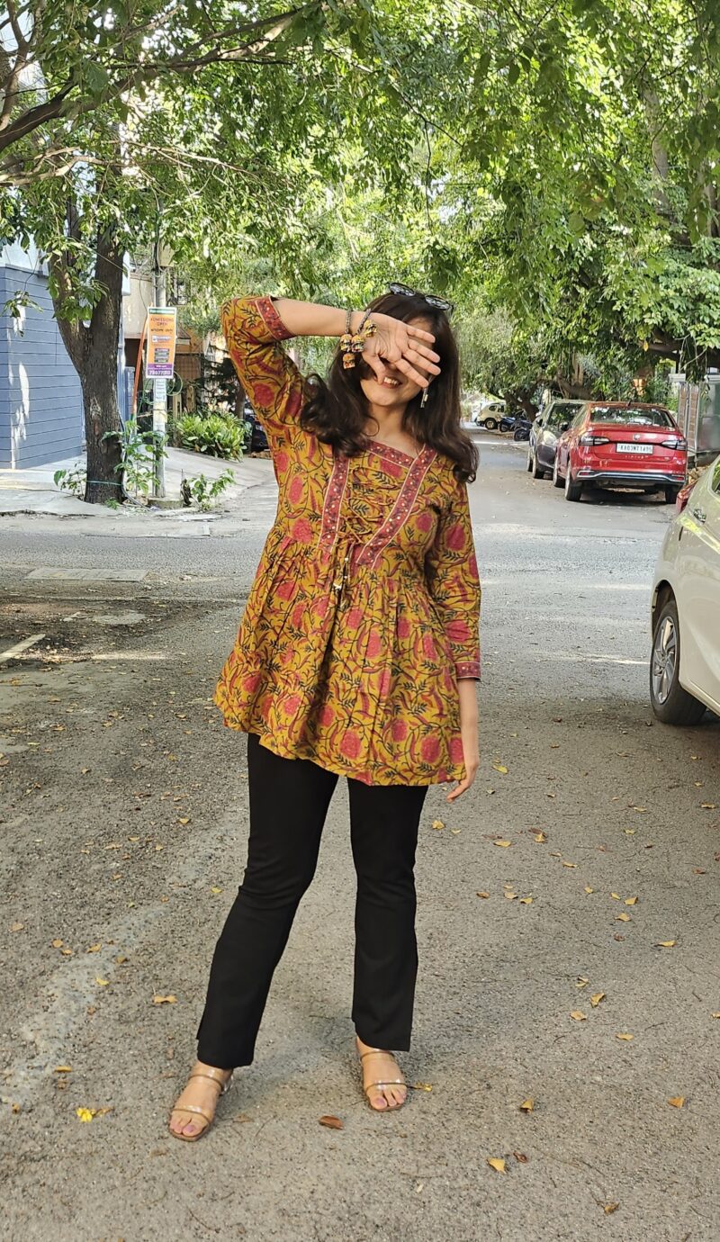 Block Print Short Kurti